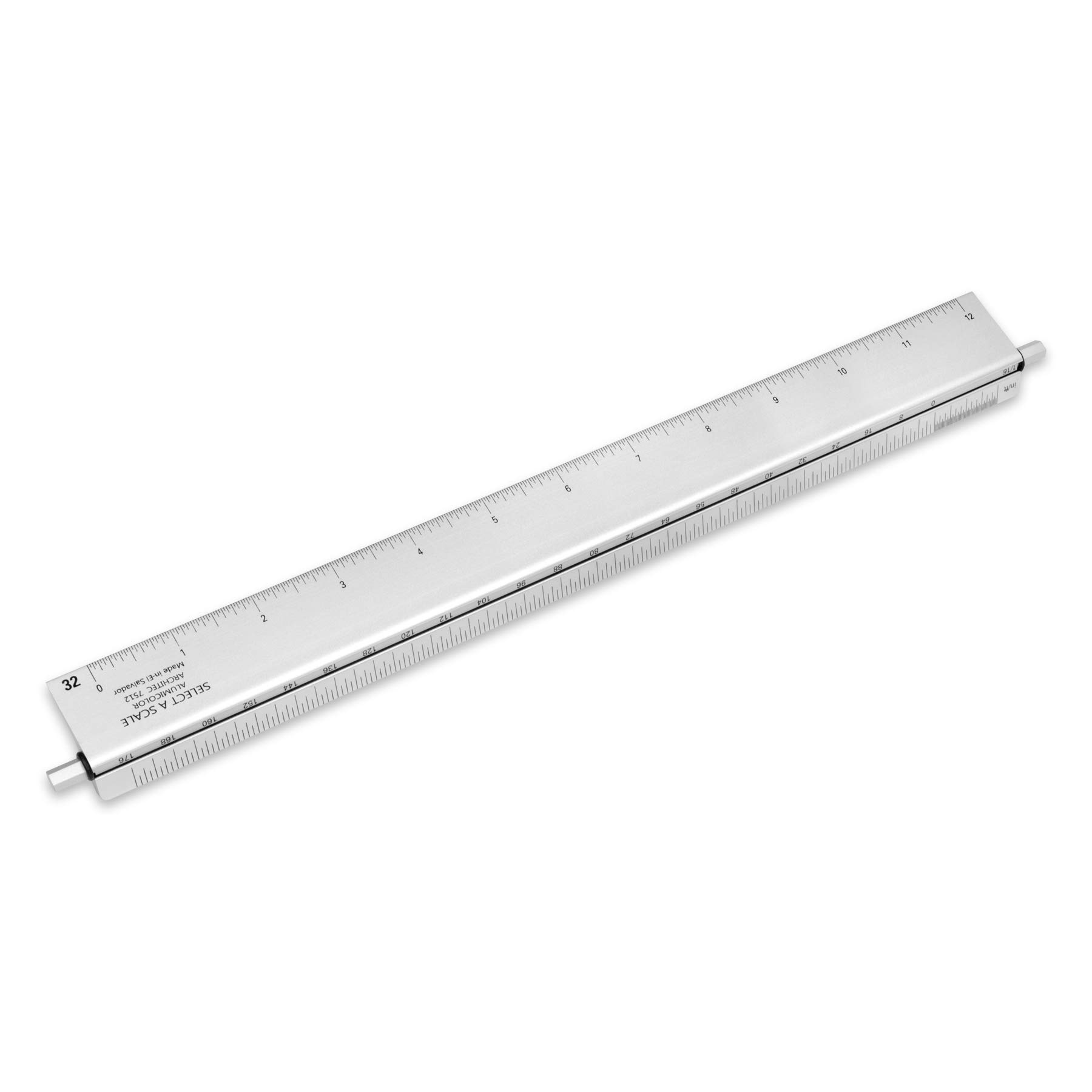 Alumicolor Select-a-Scale 12-Inch Silver Architect Drafting Tool with Rotating Calibration Rod - Perfect for Architectural Drawings, Engineering Designs & Technical Sketching