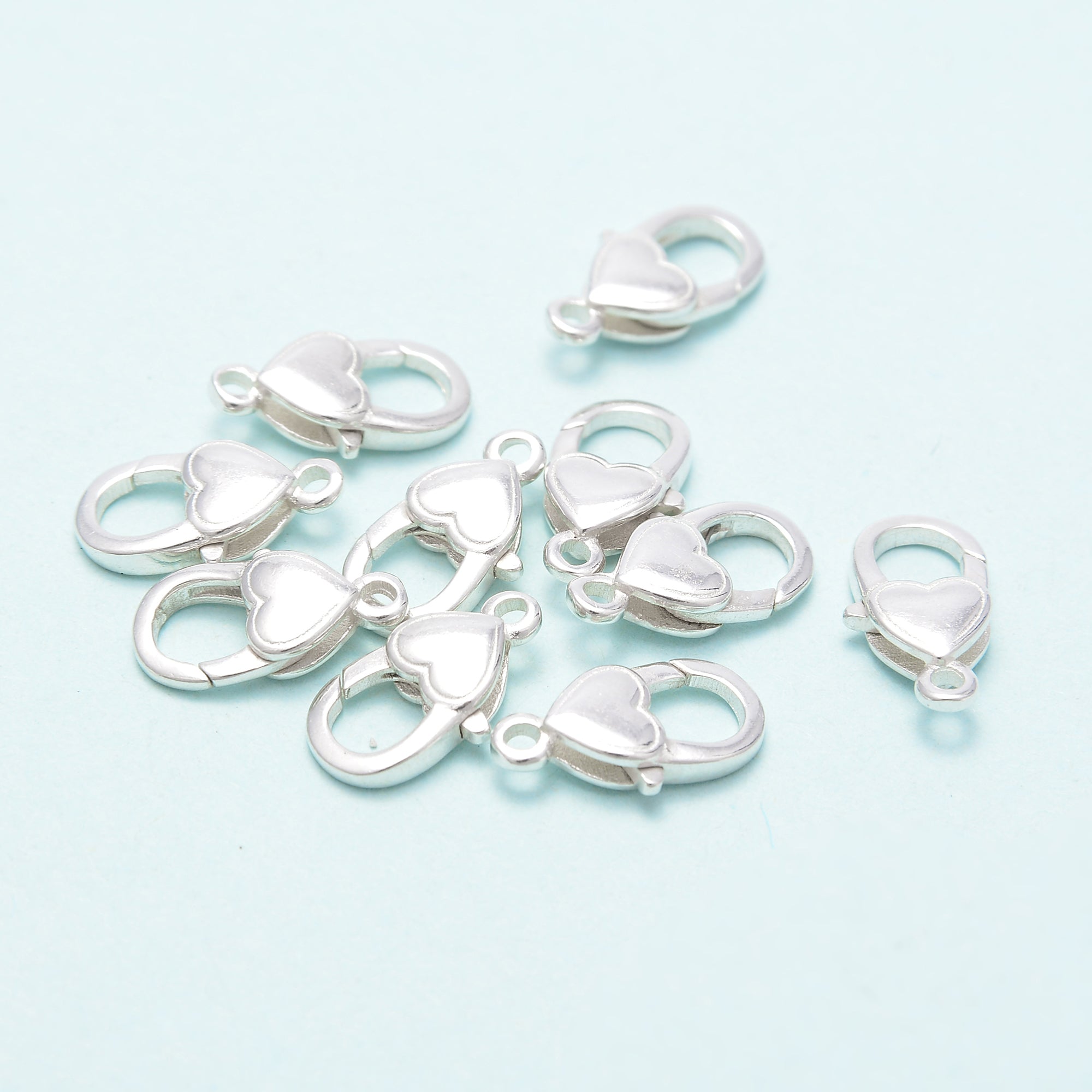 925 Sterling Silver Heart Shape Clasp 6x12mm - 3 Pcs Per Bag - Perfect for Jewelry Making, DIY Bracelets, Necklaces & Charms