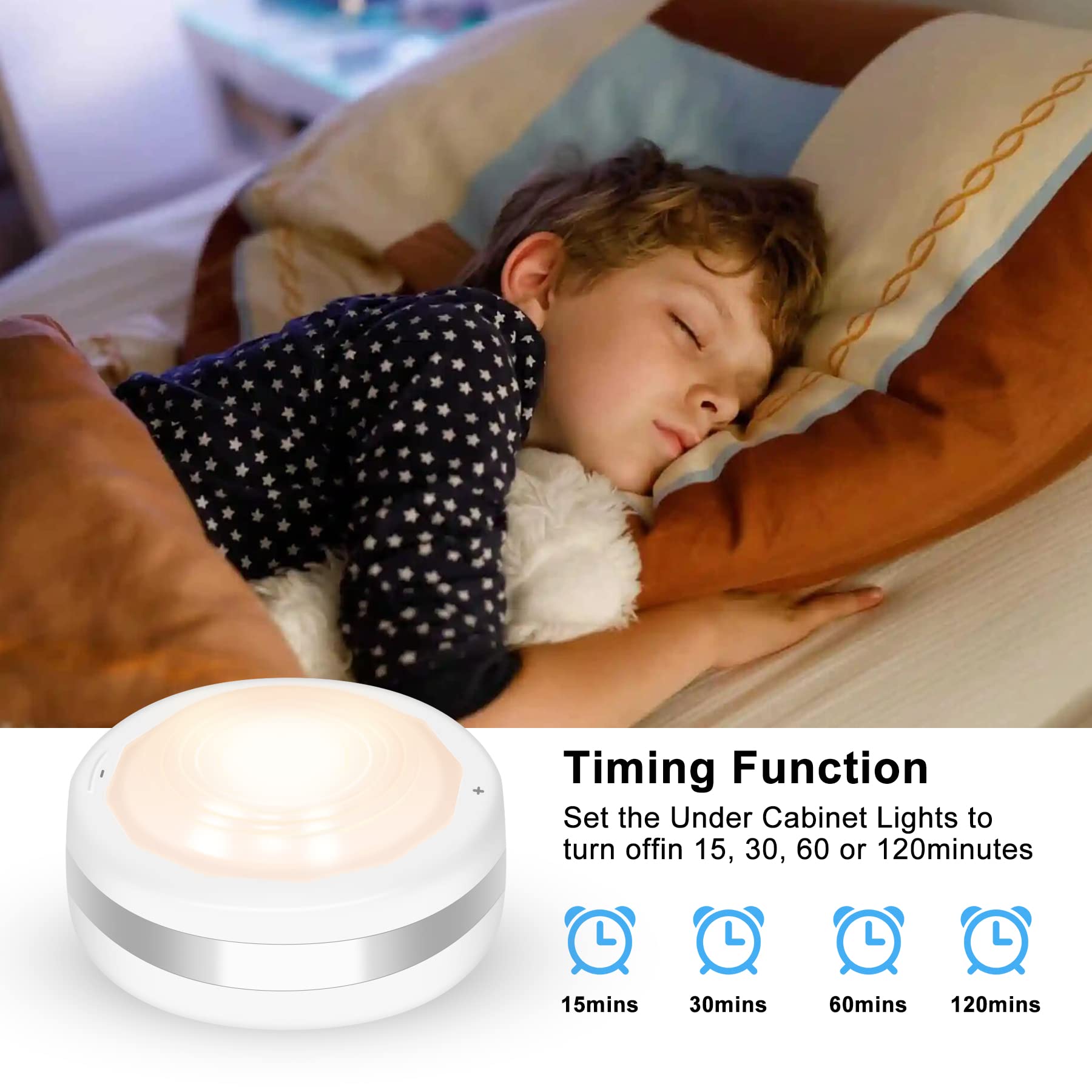 Shineled 6-Pack Wireless LED Puck Lights with Remote Control - Dimmable Under Cabinet Lighting, Closet Light, Natural White - Perfect for Kitchen, Bathroom, Wardrobe & Display Cases