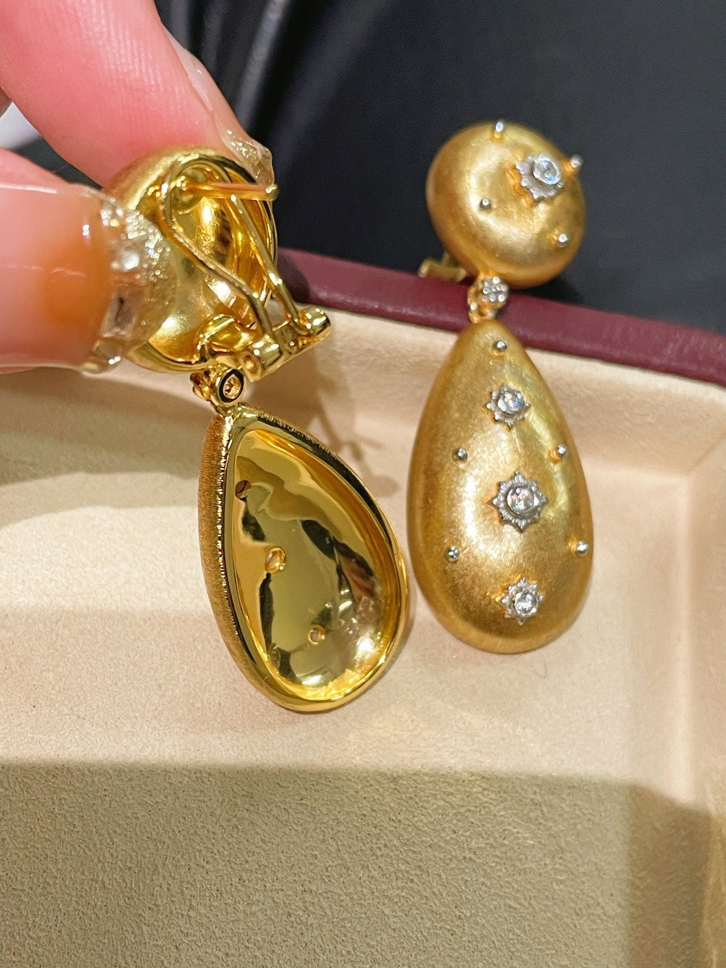 Buccellati Inspired Double Drop Earrings - 14K Gold Plated Elegant Dangle Earrings for Women | Perfect for Weddings, Parties & Special Occasions