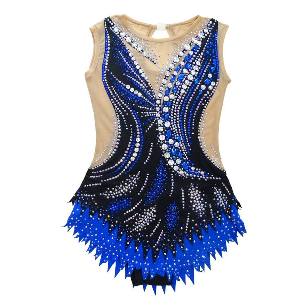 LIUHUO Girls Rhythmic Gymnastics Leotard - Performance Competition Dance Wear Artistic Costume for Ballet, Gymnastics & Dance Recitals