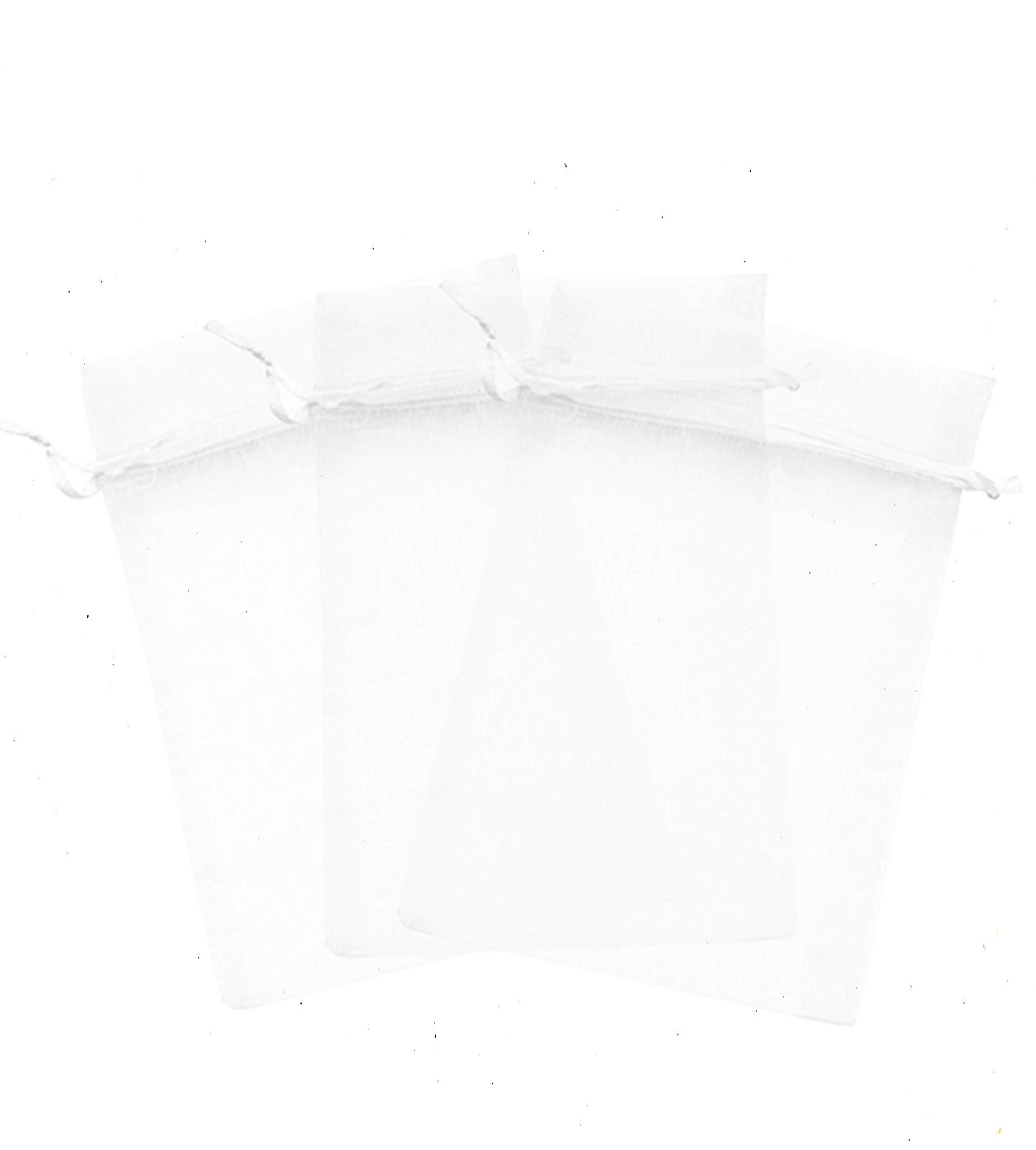 200 Pcs White 3x4 Inch Sheer Organza Drawstring Bags - Jewelry Pouches, Wedding Favor Bags, Party Gift Bags, Candy Bags for Bridal Shower, Baby Shower, Birthday Party & Holiday Gifts [Kyezi Design and Craft]