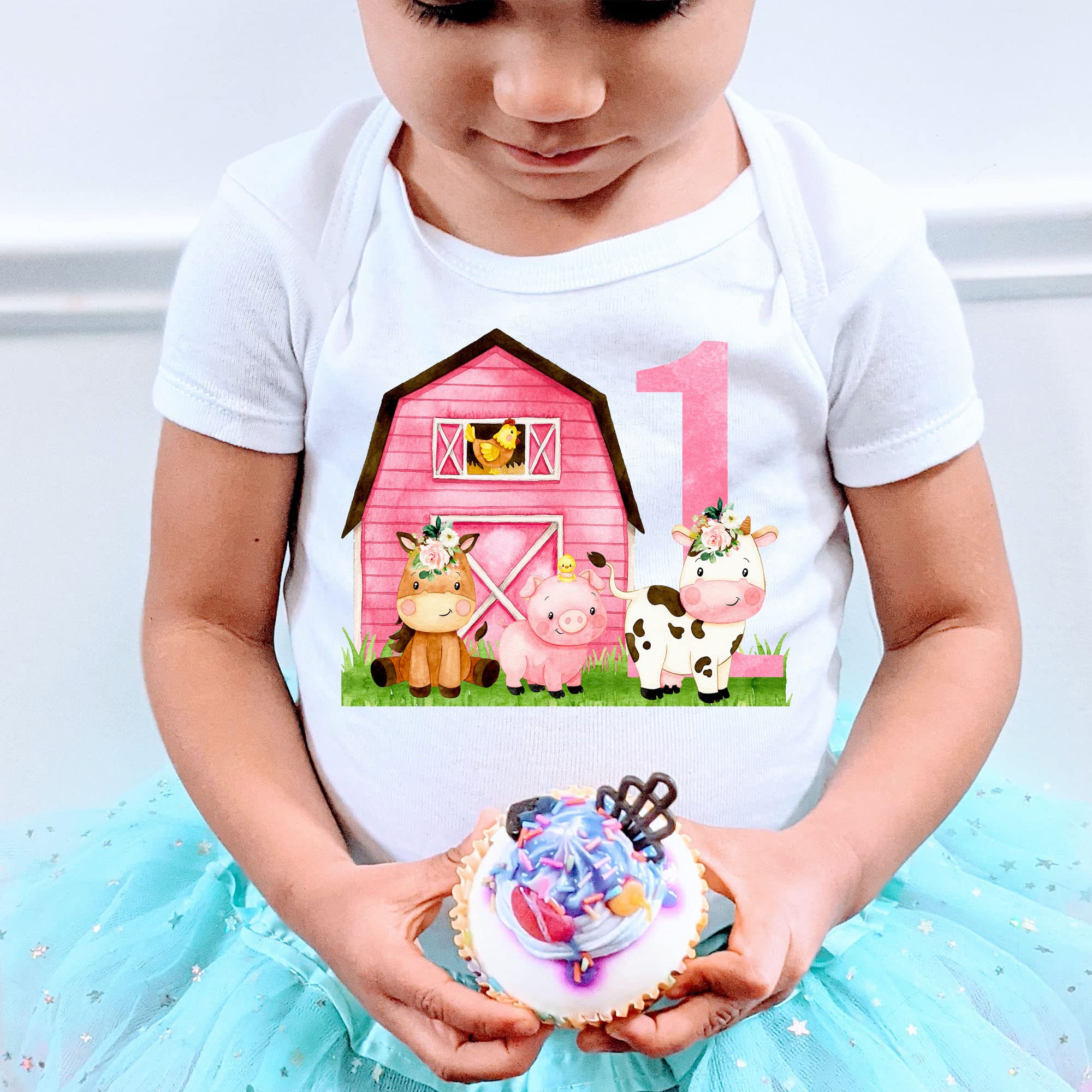 Farm Animal Birthday Outfit - Barnyard Themed 1st Birthday Shirt for Toddlers (2T) | Perfect for Farm-Themed Parties & Photo Shoots