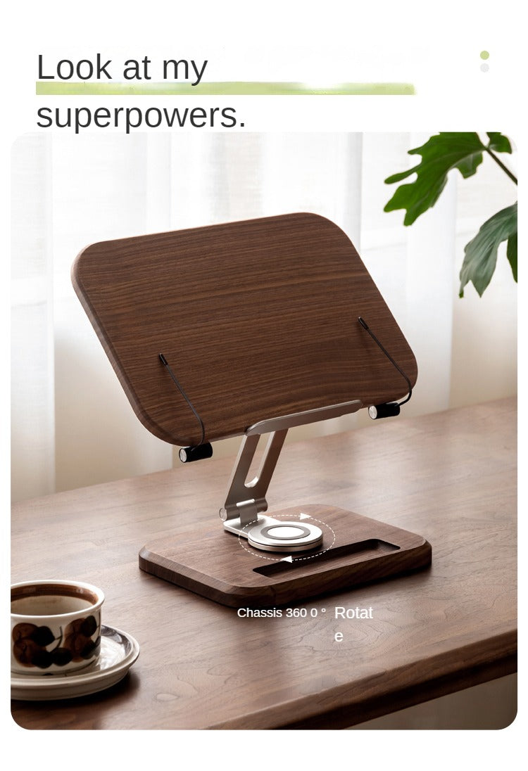 Premium Solid Wood Laptop Stand - Adjustable Height Oak/Ash/Walnut Computer Riser for Ergonomic Office & Home Workspace (Desk Organization, Standing Desk Converter)