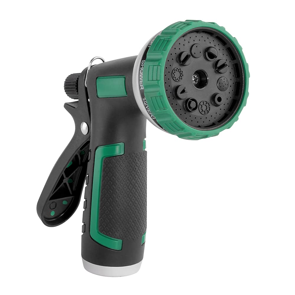 Retractable Garden Hose Reel - Heavy Duty Wall Mounted Water Hose Reel with Smooth Auto Rewind, Adjustable Length Lock, 180° Swivel Bracket & 9-Pattern Sprayer (100FT +6FT 5/8