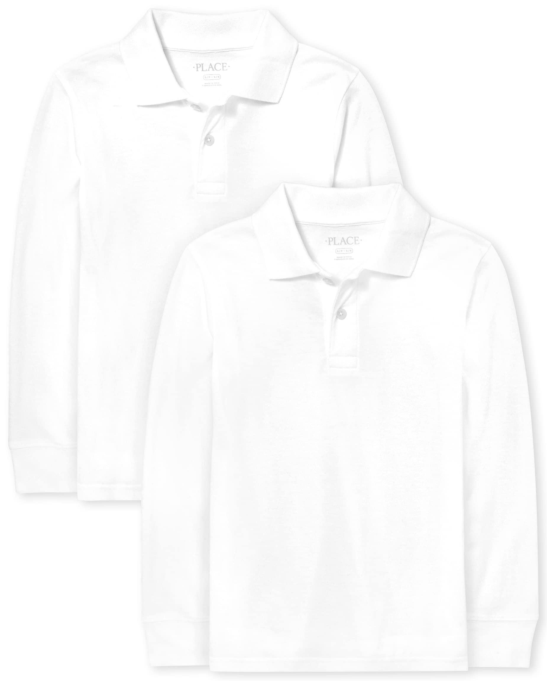 The Children's Place Boys' Long Sleeve Pique Polo Shirt - Soft Cotton Comfort Fit for School, Play & Casual Wear