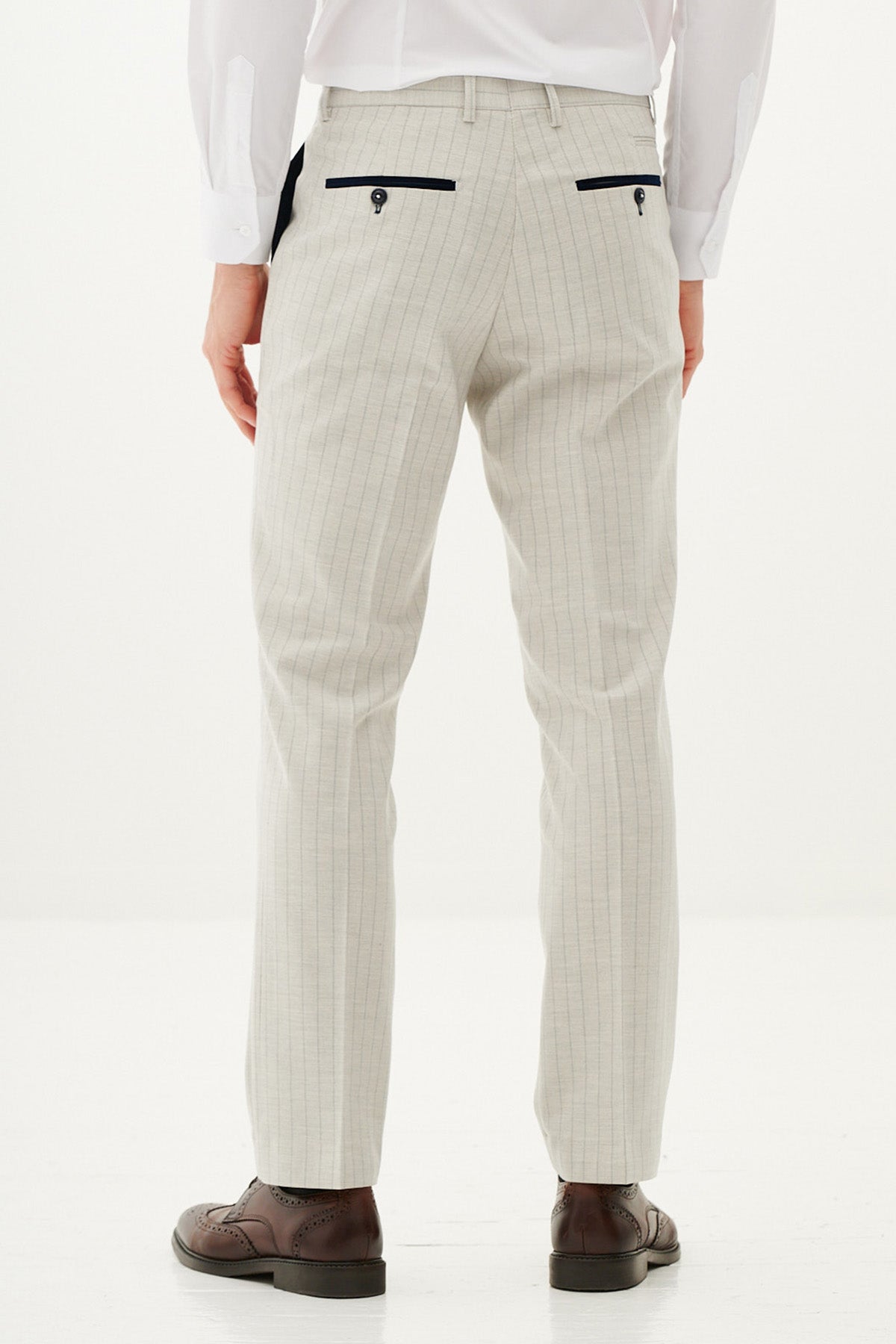 GRANT Stone Pinstripe Two Piece Suit for Men | Premium Business Formal Attire | Perfect for Weddings, Office Meetings & Special Events
