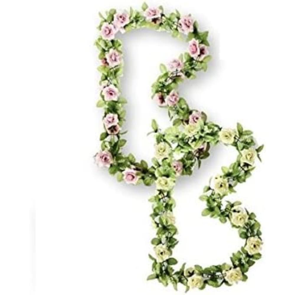 130cm Pink Basil Rose Flower Garland Bicycle Accessory - Perfect for Vintage Bike Decor, Weddings & Outdoor Events