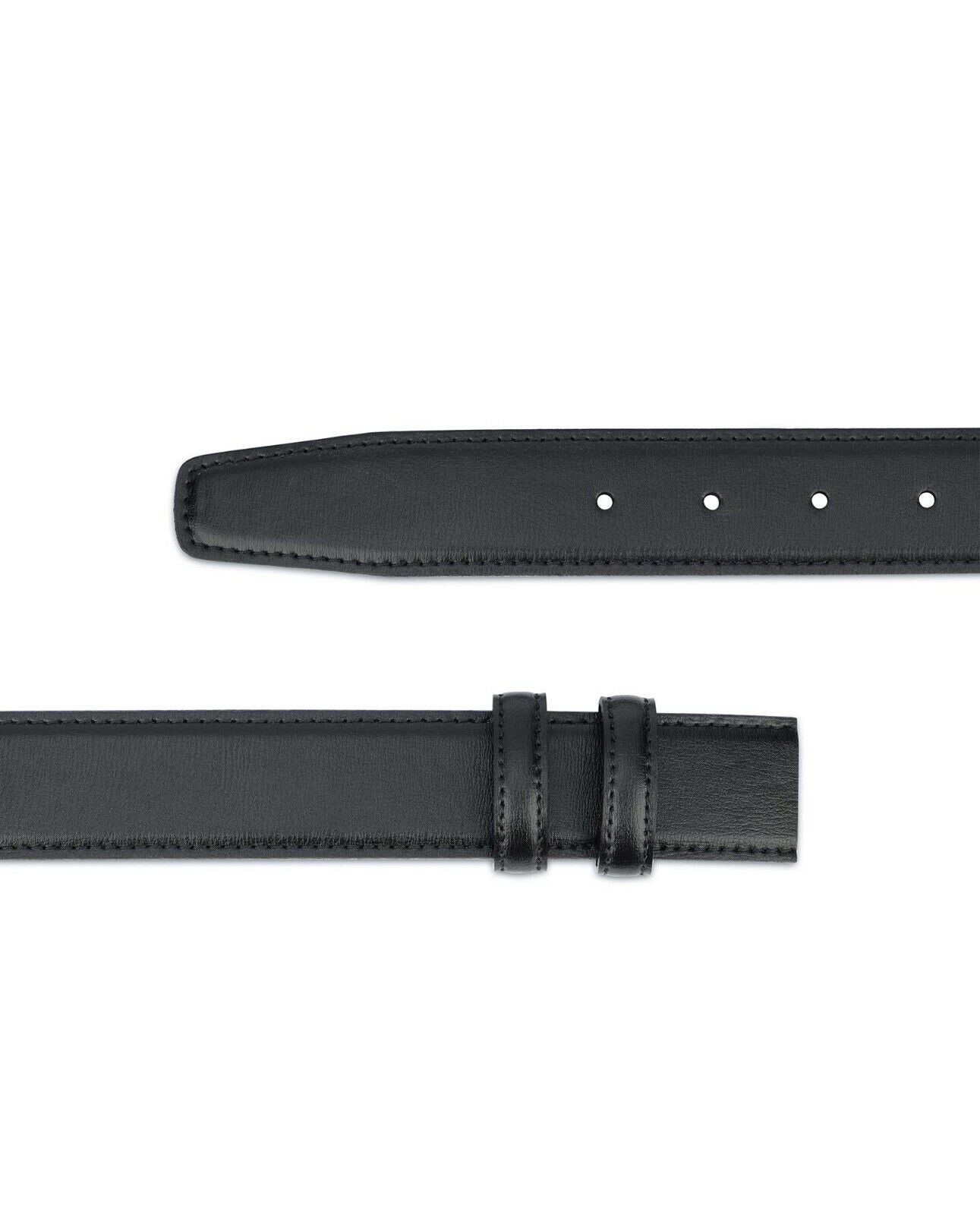 Men's Genuine Leather Belt 35mm - Black Replacement Strap for Ferragamo Buckles with Stitched Design | Perfect for Business, Casual & Formal Wear