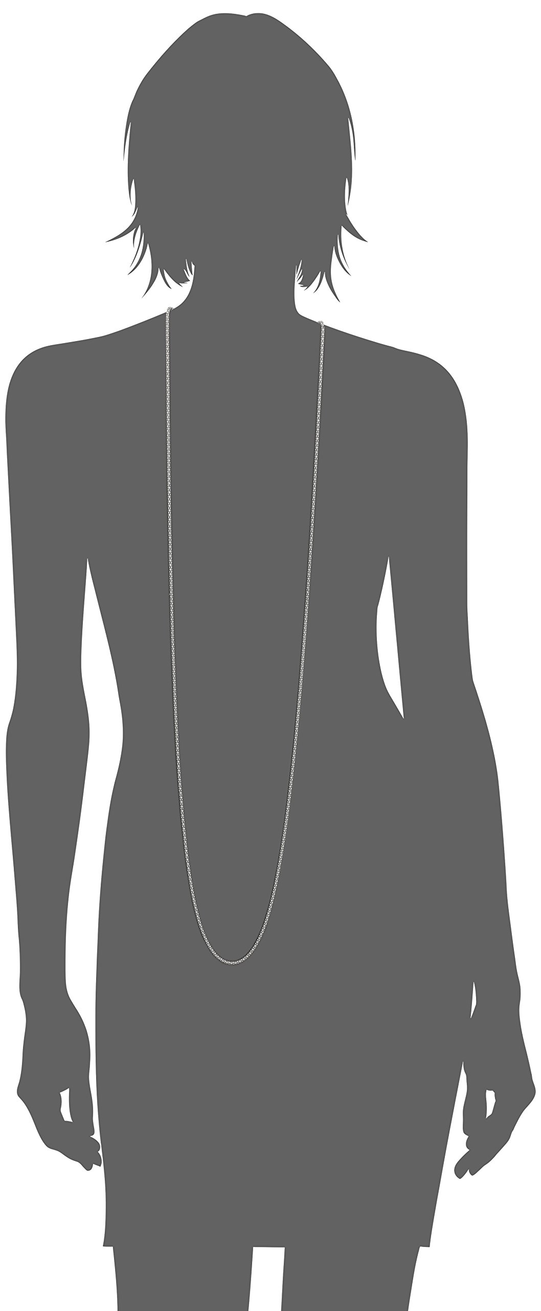 Sterling Silver Italian 2.95mm Popcorn Chain Necklace 36 Inch - Elegant Layered Necklace for Women, Perfect for Everyday Wear, Parties & Gifts