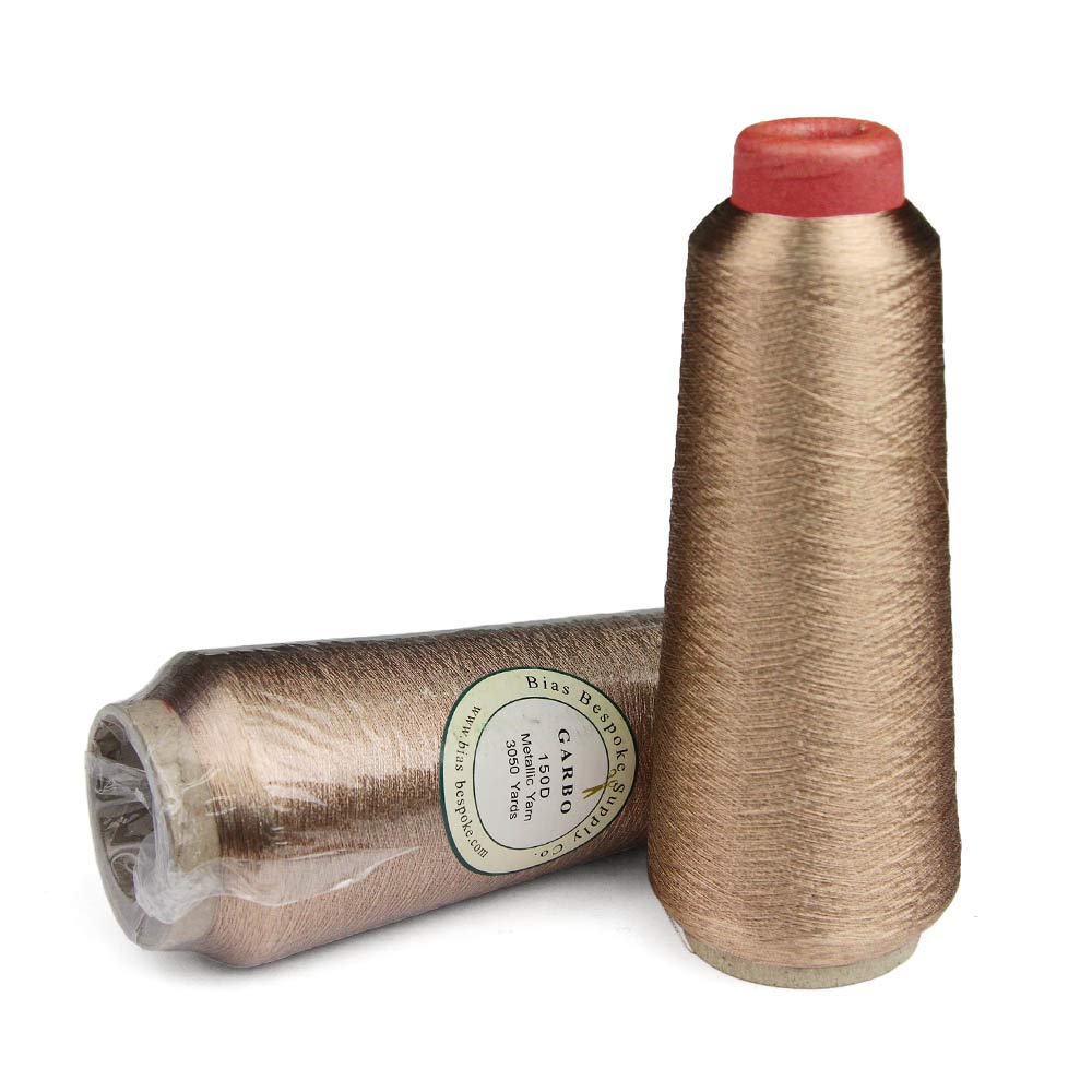 Premium Garbo Metallic Embroidery Thread - Rose Gold #55 (3050 Yards) for Sewing, Quilting & DIY Crafts | Perfect for Costume Design, Wedding Decor & Handmade Gifts