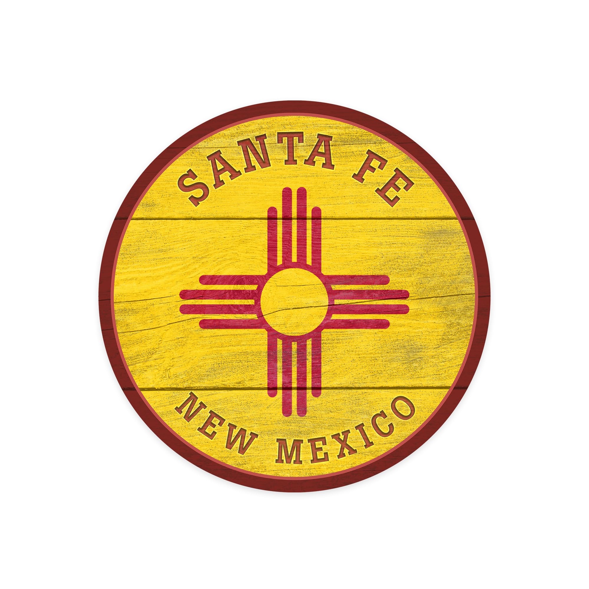 Santa Fe New Mexico Vinyl Decal - Rustic State Flag Die Cut Sticker (3-6 Inch Waterproof Car Decal for Laptops, Water Bottles, Coolers) - Perfect for Road Trips, State Pride & Outdoor Adventures
