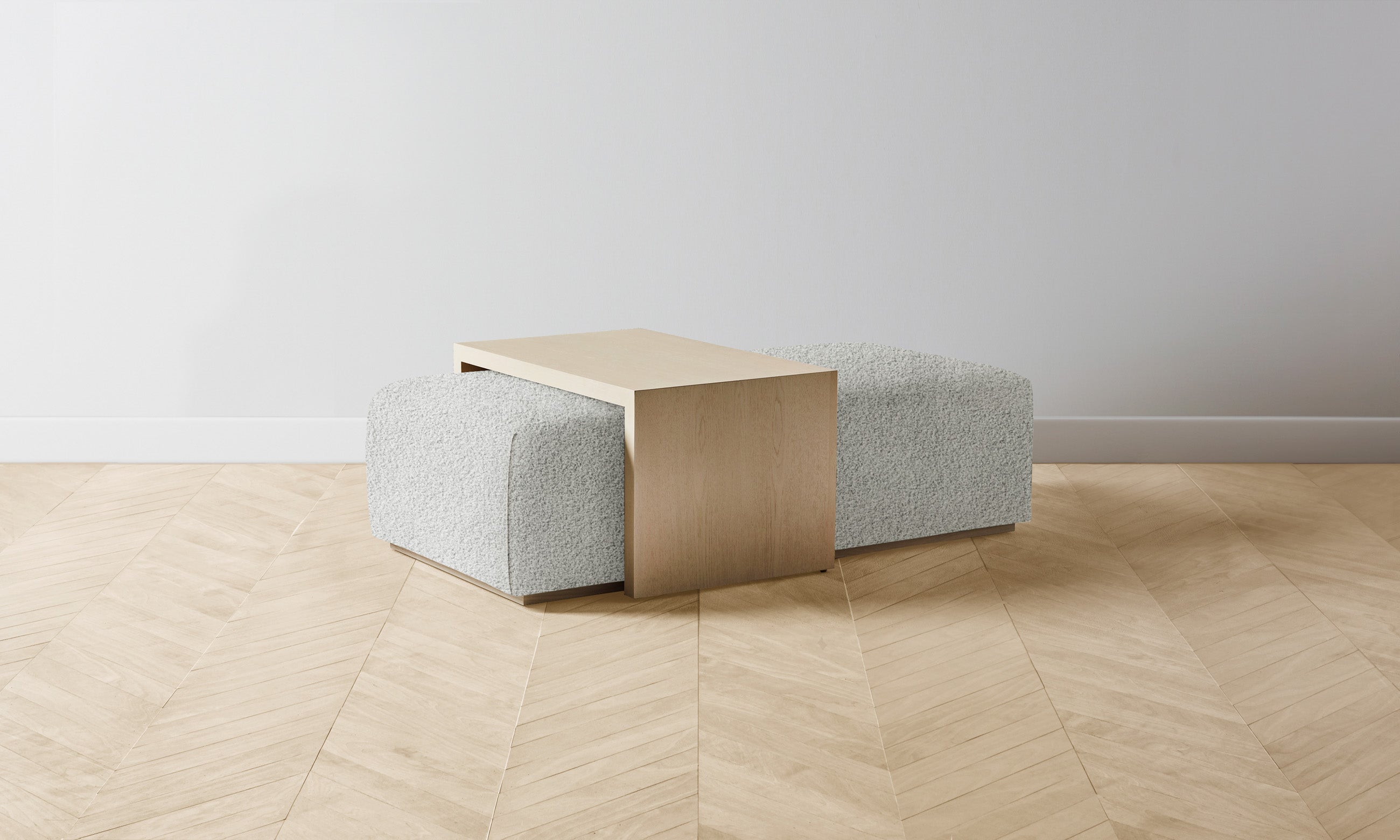 The Bowery Ottoman - Woolen Bouclé Cliff Upholstered Storage Bench | Modern Living Room, Bedroom & Entryway Furniture for Home Decor