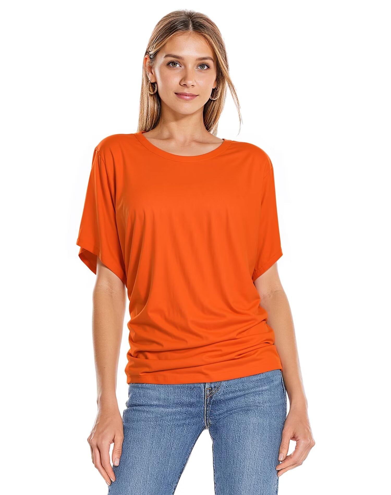 Hybrid & Company Women's Super Comfy Boat Neck Dolman Top Shirt - Soft Casual Blouse for Everyday Wear, Work & Weekend Outfits