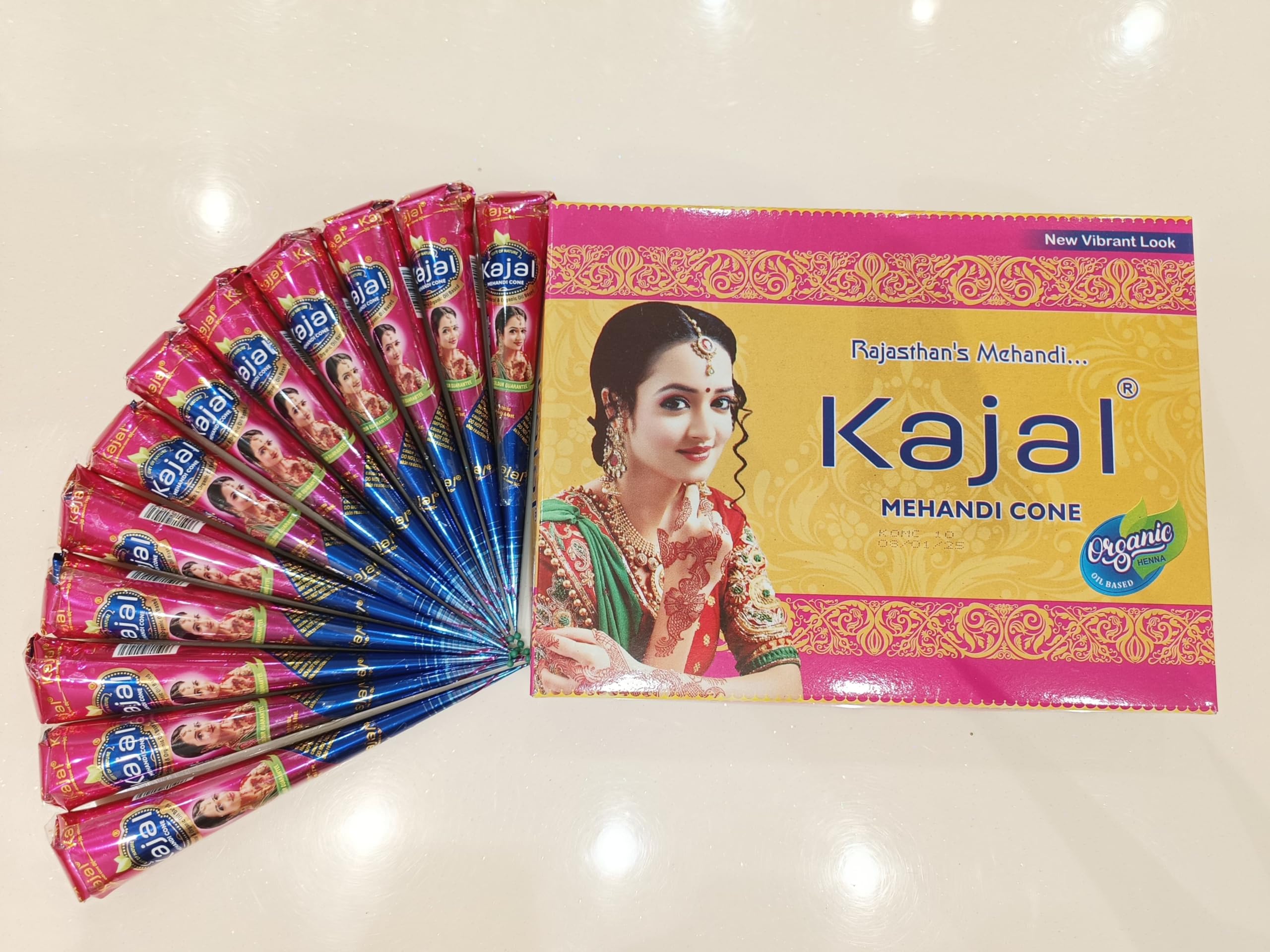 Organic Kajal Temporary Tattoos - All Natural Body Art Stickers (12 Pack) | Safe, Non-Toxic & Easy to Apply | Perfect for Festivals, Parties & Costume Events