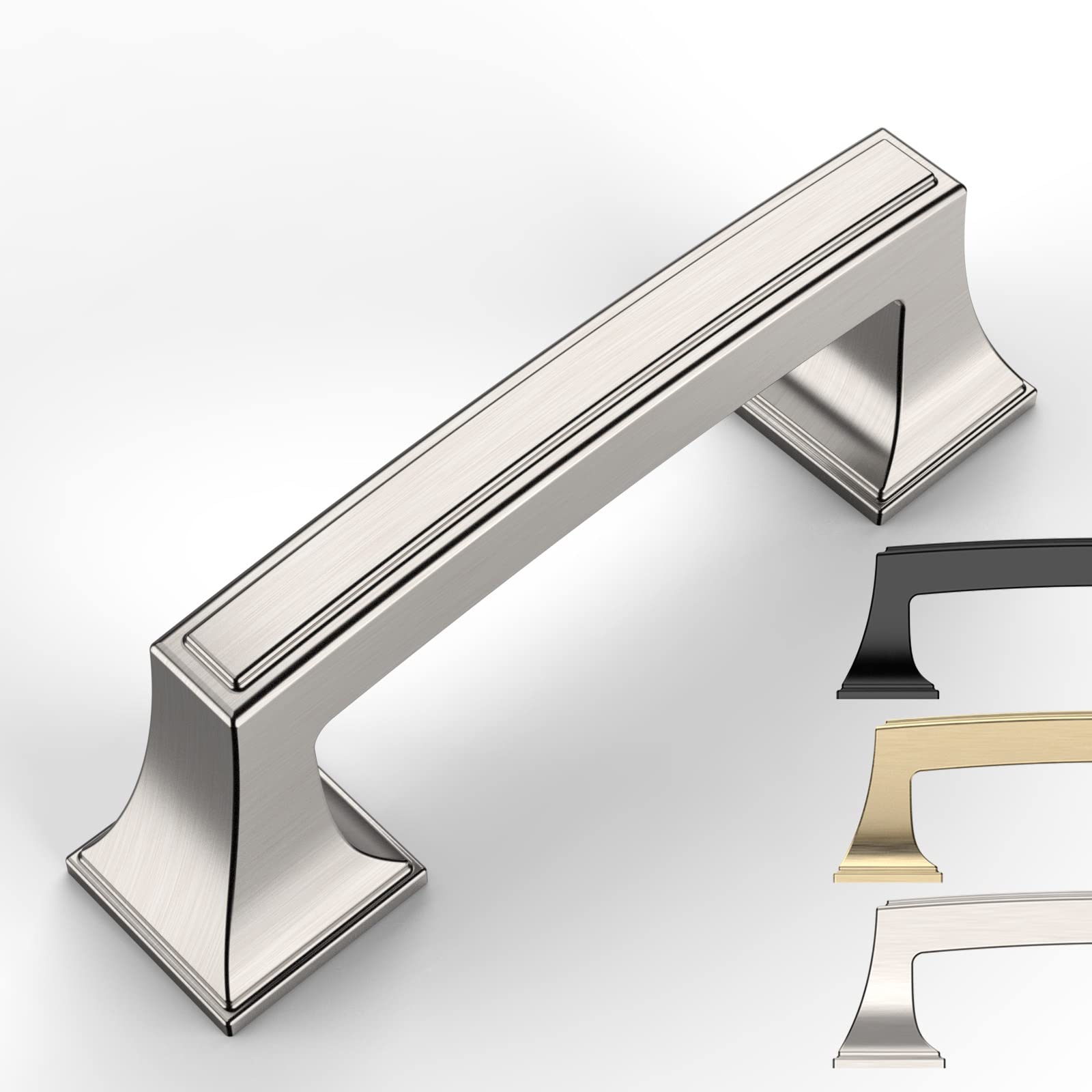 9Build 10 Pack 3 Inch Brushed Satin Nickel Cabinet Handles - Kitchen Cabinet Pulls & Drawer Handles for Cabinets, Cupboards, Dressers (Modern Home & Office Upgrade)