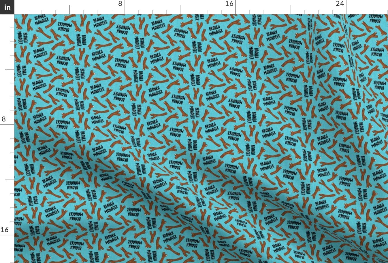 Funny Dog Blue Printed Minky Fabric Fat Quarter - Small Scale Branch Manager Sticks Tree Design - Soft Plush Fabric for Sewing Baby Blankets, Quilt Backing & DIY Crafts (Perfect for Nursery Decor, Pet Accessories & Cozy Home Projects)