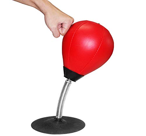 Portable Desktop Punching Bag for Stress Relief - Fun Boxing Exercise for Adults & Kids - Perfect Gift for Coworkers, Boss - Use at Home, Office or Gym