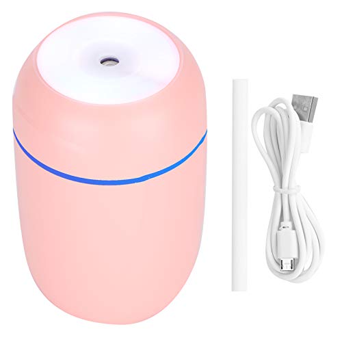 300ml USB Charging Air Humidifier & Aroma Oil Diffuser - Portable, Quiet Personal Humidifier for Home, Office, Car & Bedroom - Pink Essential Oil Diffuser for Relaxation & Better Sleep