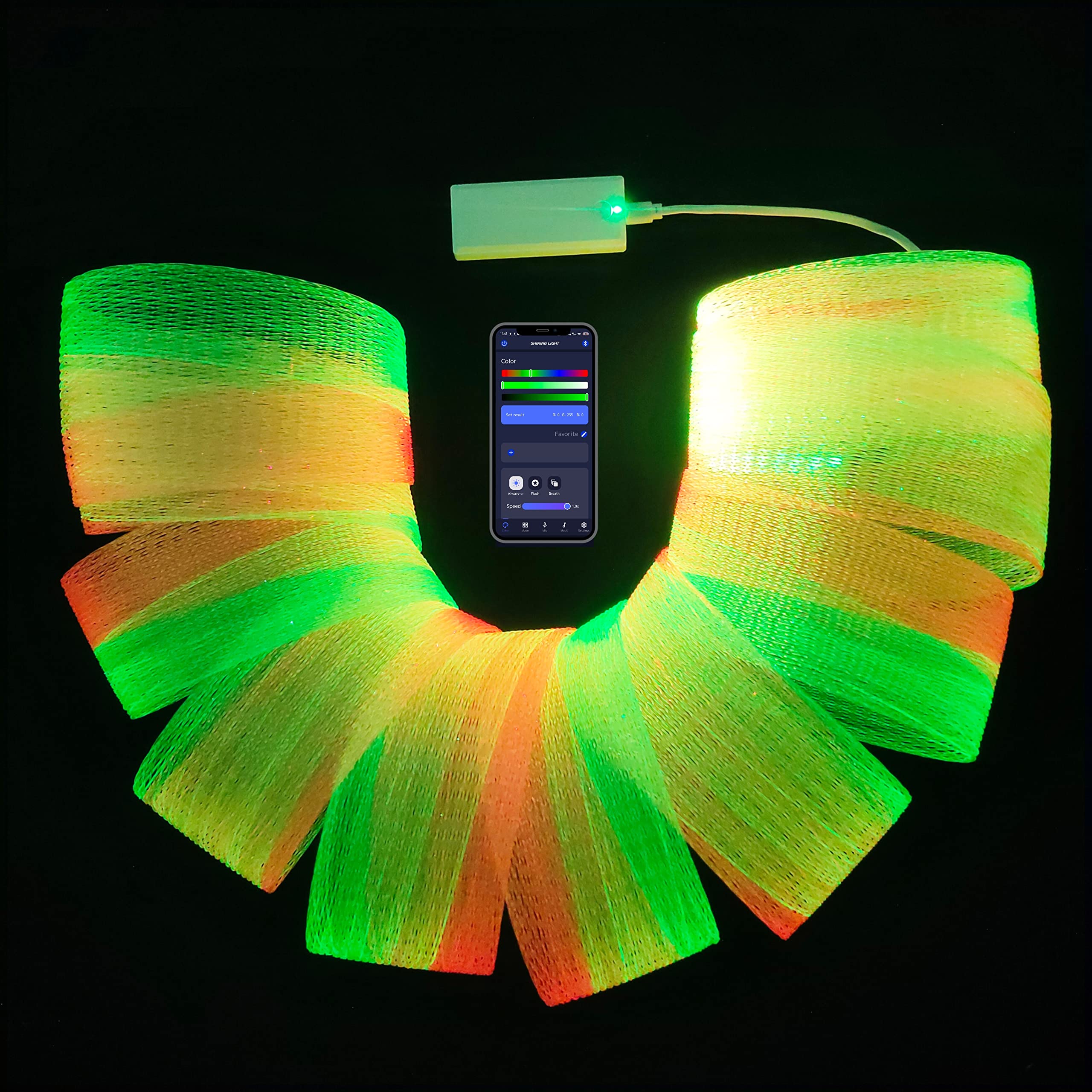 LED Fiber Optic Mesh Light Kit with Battery Pack - 6.6 Yards (6 Meters) for Party, Halloween & Christmas Decorations - Illuminate Dresses, Ceilings & Trees | Indoor & Outdoor Event Lighting