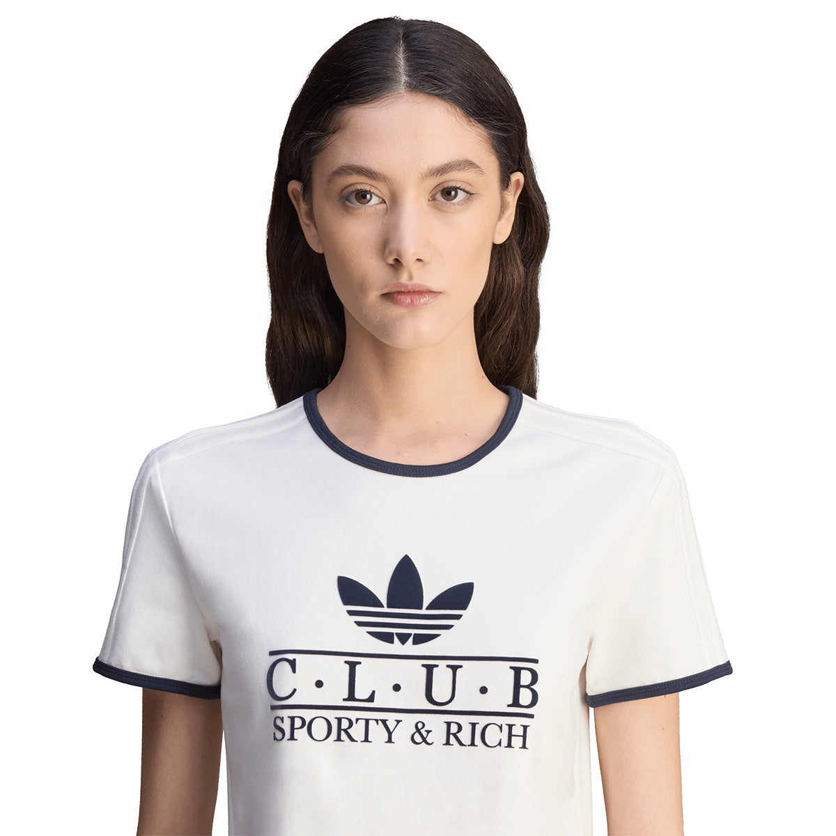 Sporty & Rich Women's T-Shirt 'Core White Night Navy' - Casual Streetwear, Gym & Everyday Fashion