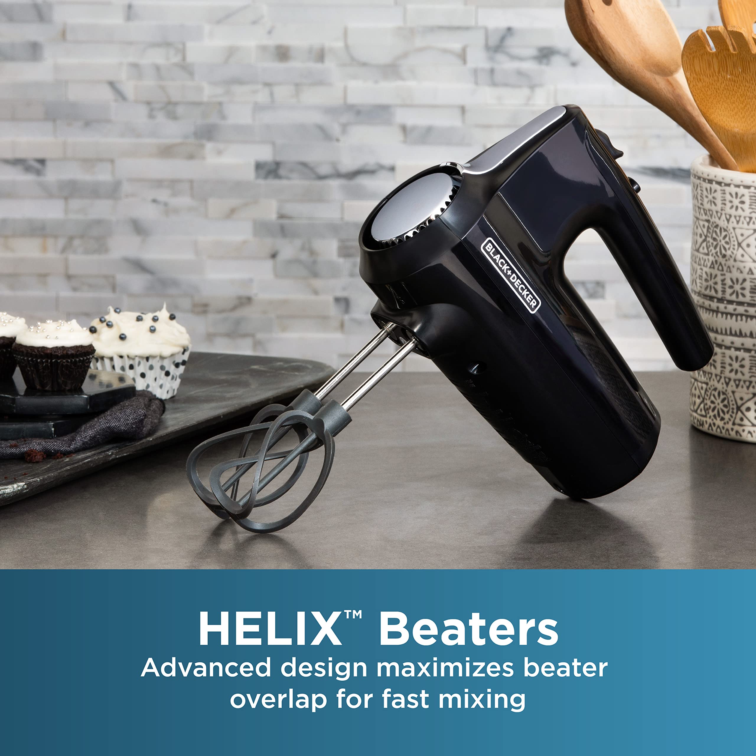 BLACK+DECKER MX610B 5-Speed Handheld Mixer - Powerful & Lightweight for Baking, Cooking, Whipping Cream & Mixing Dough - Perfect for Home Kitchen & Professional Use
