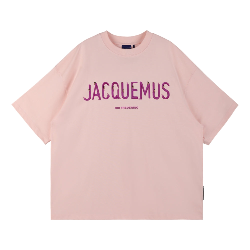Ori Frederiqo Jacquemus Classic SS Te Pink T-Shirt for Women | Trendy Casual Summer Top | Perfect for Beach Outings and Street Style
