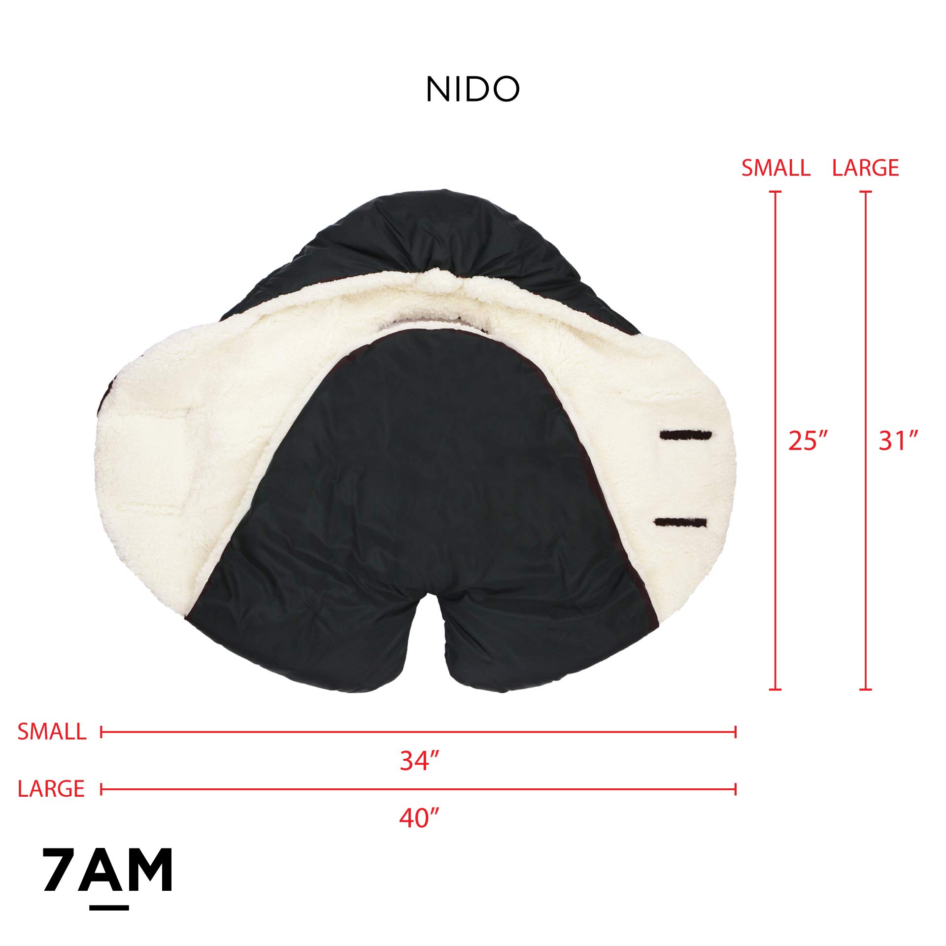 7AM Enfant Baby Car Seat Cover - Nido Quilted Infant Car Seat Protector with Hood & Soft Plush Lining | Universal Fit for Strollers & Car Seats | Perfect for Winter, Travel & Outdoor Adventures