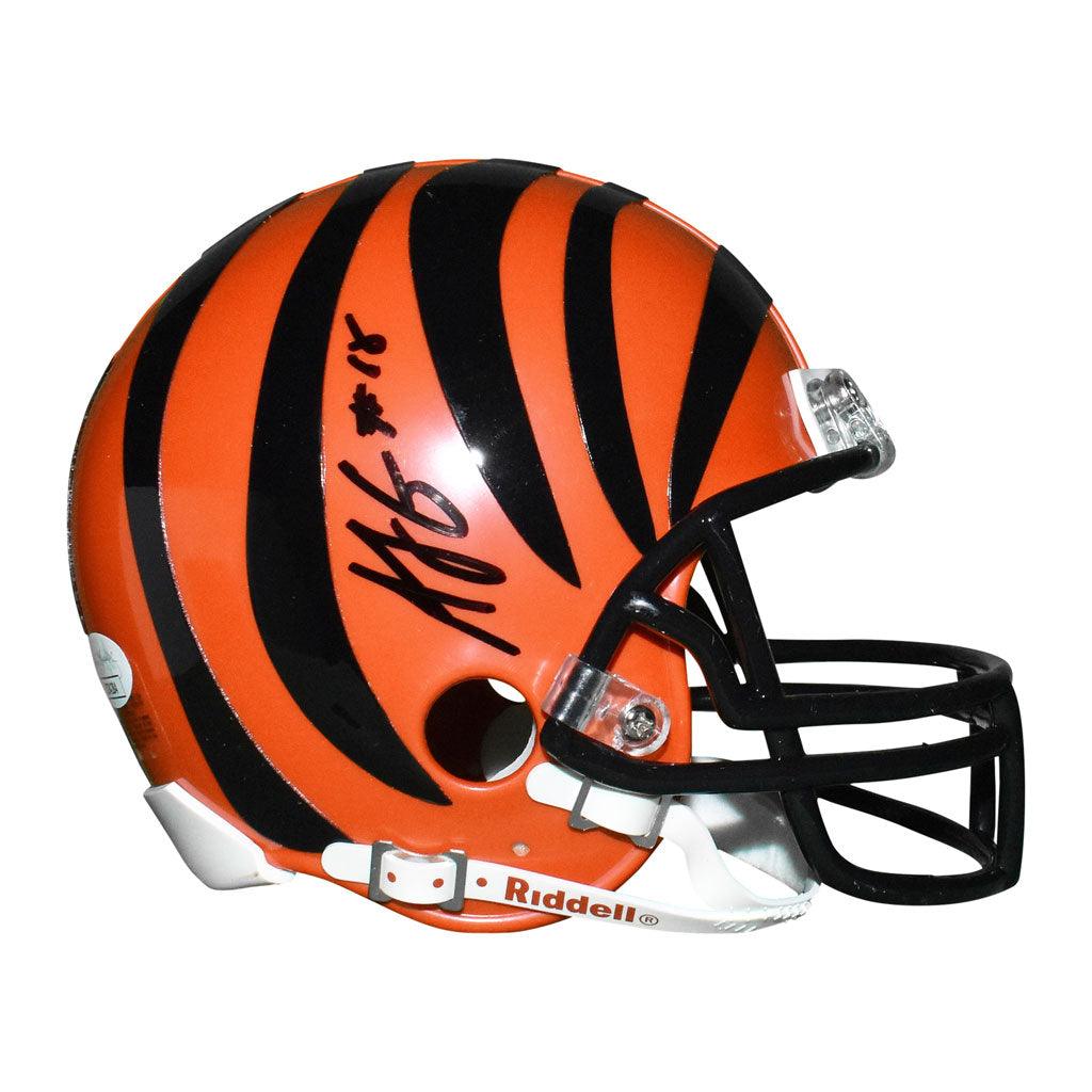 AJ Green Autographed Cincinnati Bengals Mini Replica Orange Football Helmet with JSA Certificate - Perfect for NFL Fans, Collectors, and Sports Memorabilia Displays