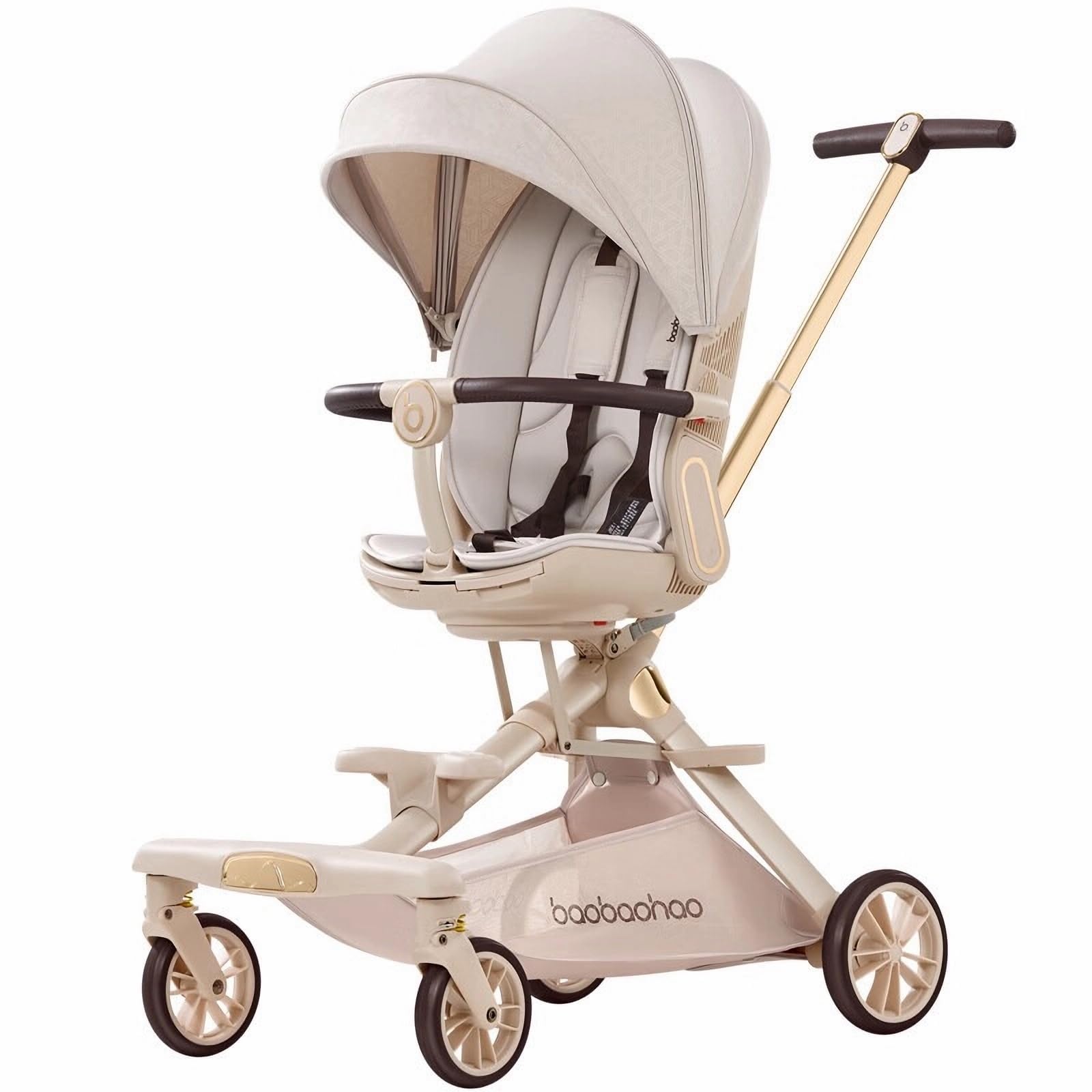 **Lightweight Folding Stroller Wagon for Baby & Toddler Travel - 360° Reversible Seat, Adjustable Canopy with Storage Basket, Compact Umbrella Stroller for Airplane, Park & Beach Outings**