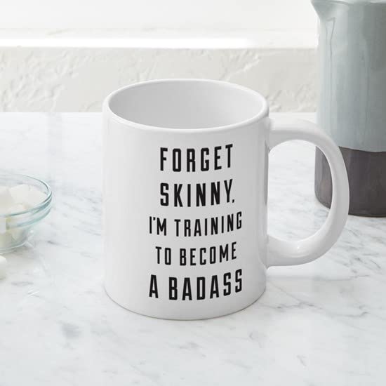 Forget Skinny 20oz Large Ceramic Coffee Mug - Extra Big Tea & Hot Drink Cup for Home, Office or Gifts - Funny Novelty Mega Cup for Coffee Lovers
