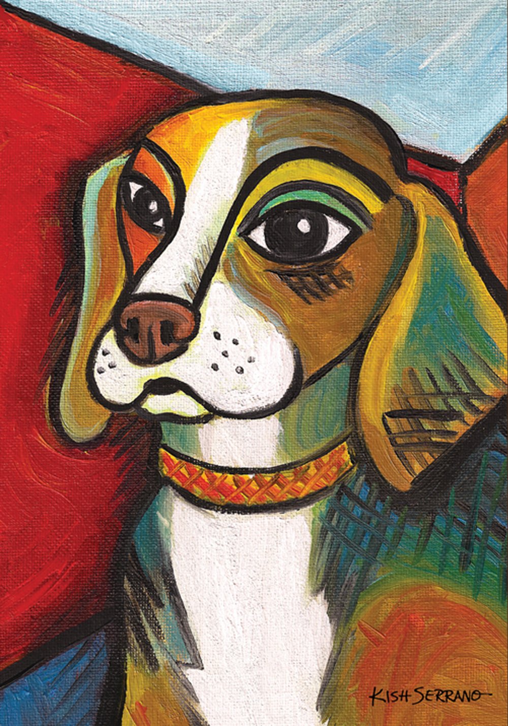 Toland Home Garden 102640 Pawcasso-Beagle Dog Flag 28x40 Inch Double Sided Outdoor Garden Flag - Beagle Lover Yard Decor for House, Patio, Lawn & Front Porch Decoration