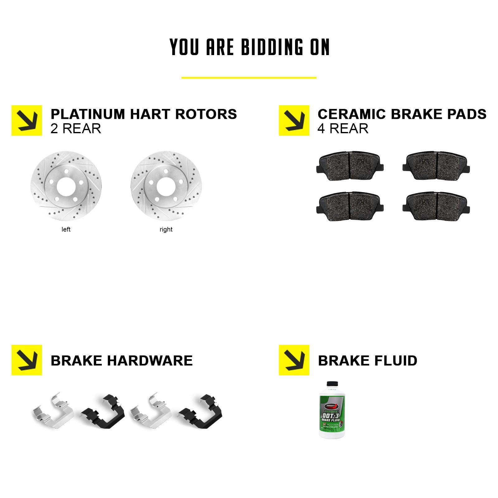 Hart PHCR.47041.02 Rear Brake Kit - Ceramic Brake Pads & Rotors Set for Smooth Stopping | Perfect for Trucks, SUVs & Sedans | Durable Braking Solution for City Driving & Highway Safety