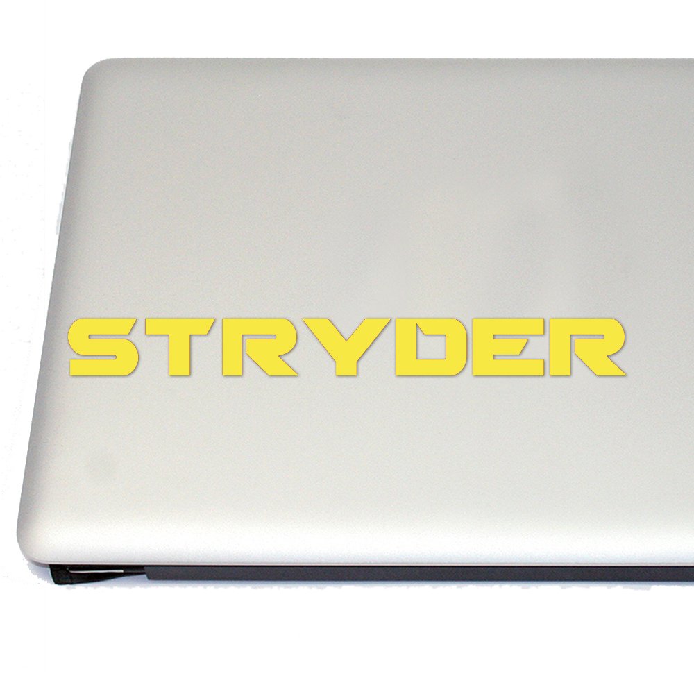Stryder T Gaming Vinyl Decal for Cosplay & Fan Gear - Canary Yellow | Perfect for Laptops, Gaming PCs & Controllers