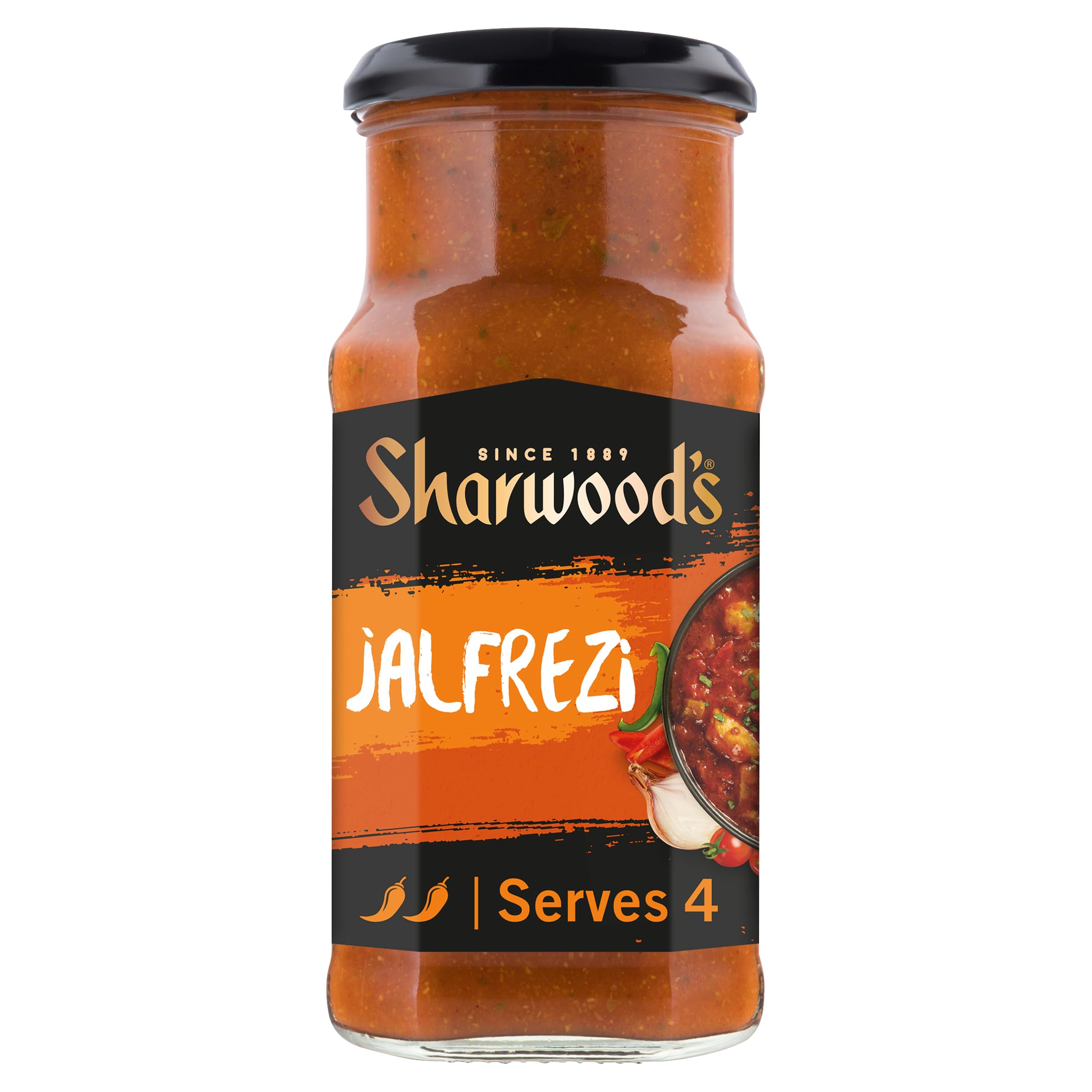Sharwood's Jalfrezi Hot Indian Cooking Sauce 420g - Authentic Curry Flavor for Home Cooking & Meal Prep