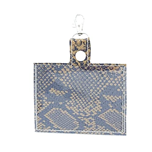 Snake Pattern Vaccine Card Holder Keychain with Clip - Waterproof & Durable ID Badge Holder for Travel, Work, and Daily Use