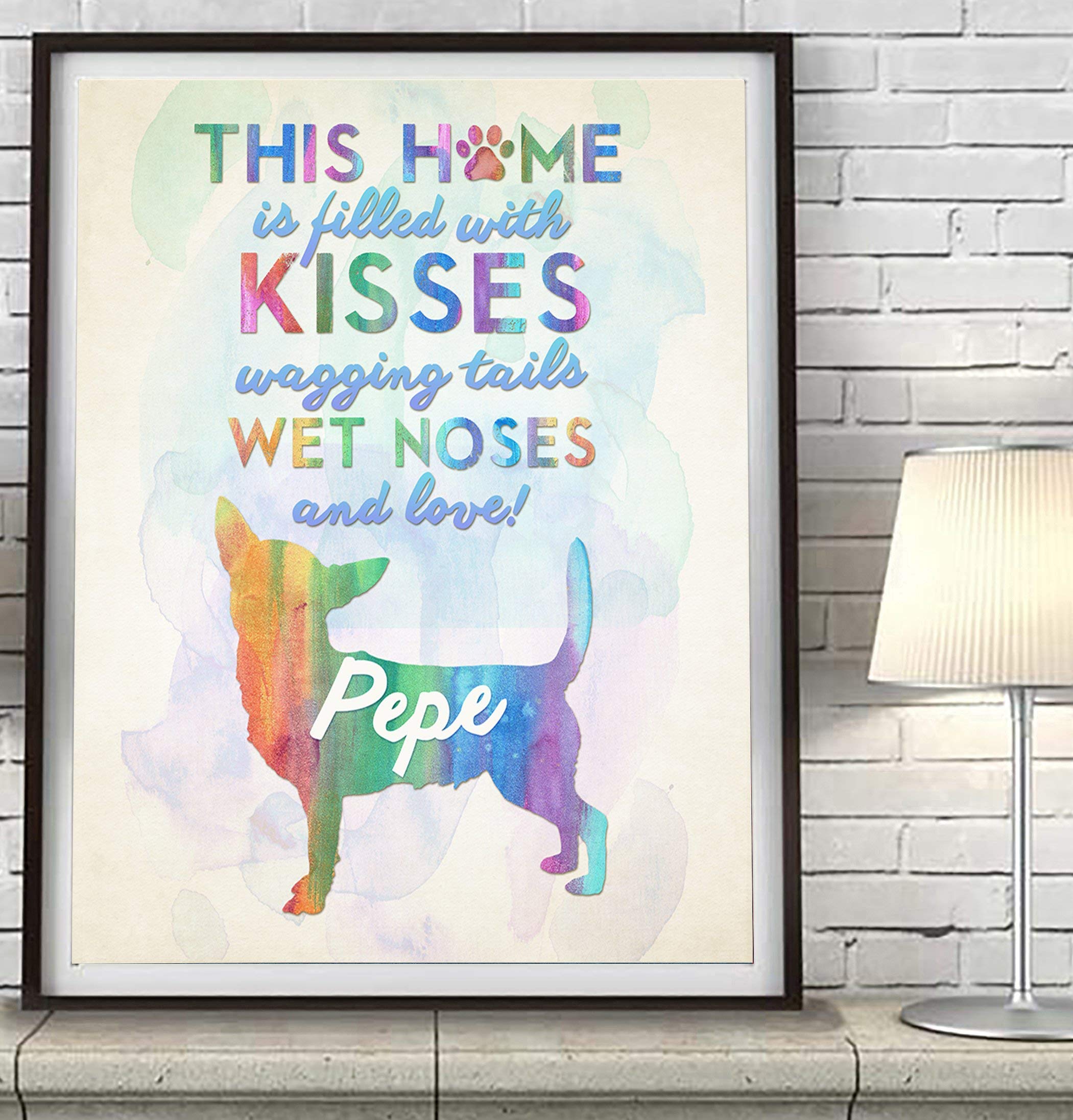 Custom Chihuahua Dog Silhouette Art Print - Personalized Pet Decor for Home