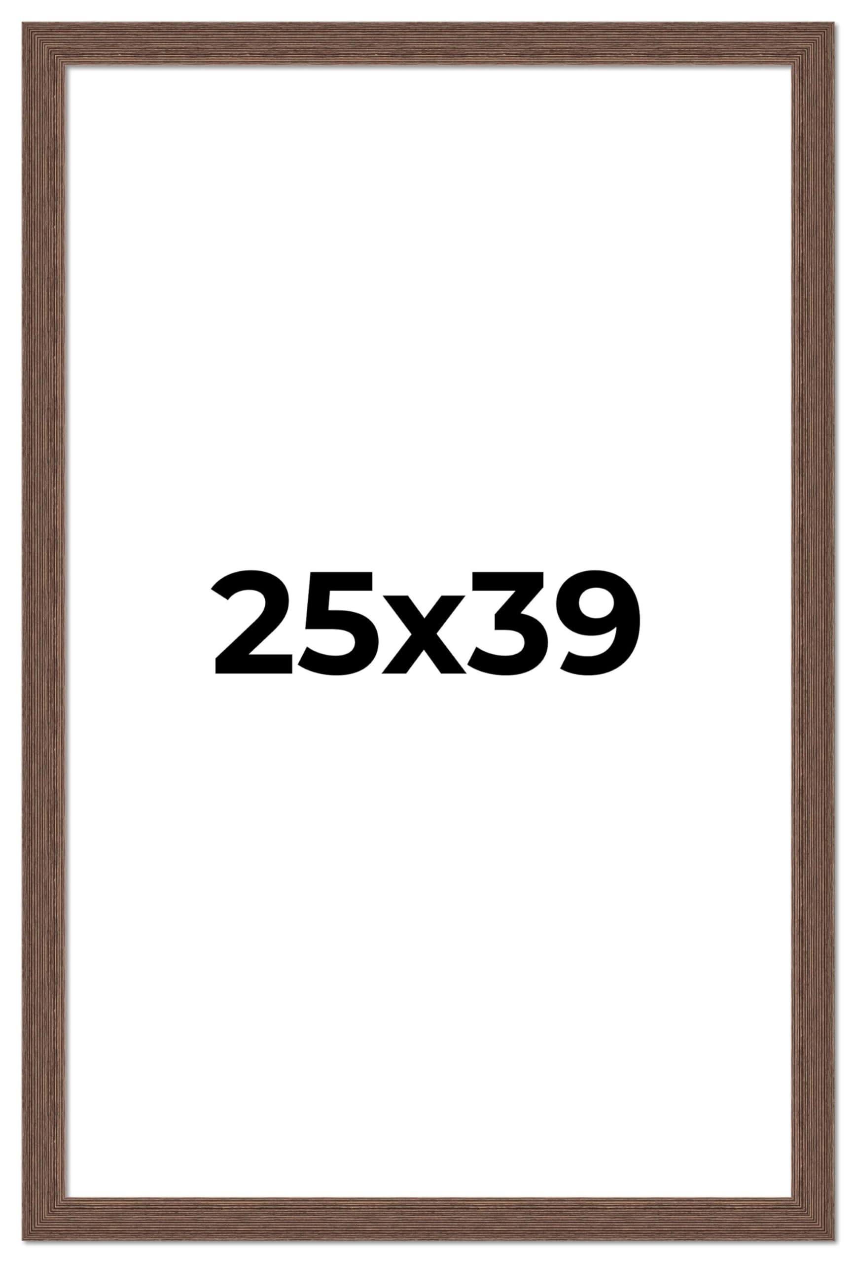 25x39 Brown Distressed Barnwood Picture Frame - Rustic Farmhouse Photo Frame with UV Acrylic Shatter Guard & Acid-Free Backing | Perfect for Wall Decor, Living Room, Bedroom, and Office Display