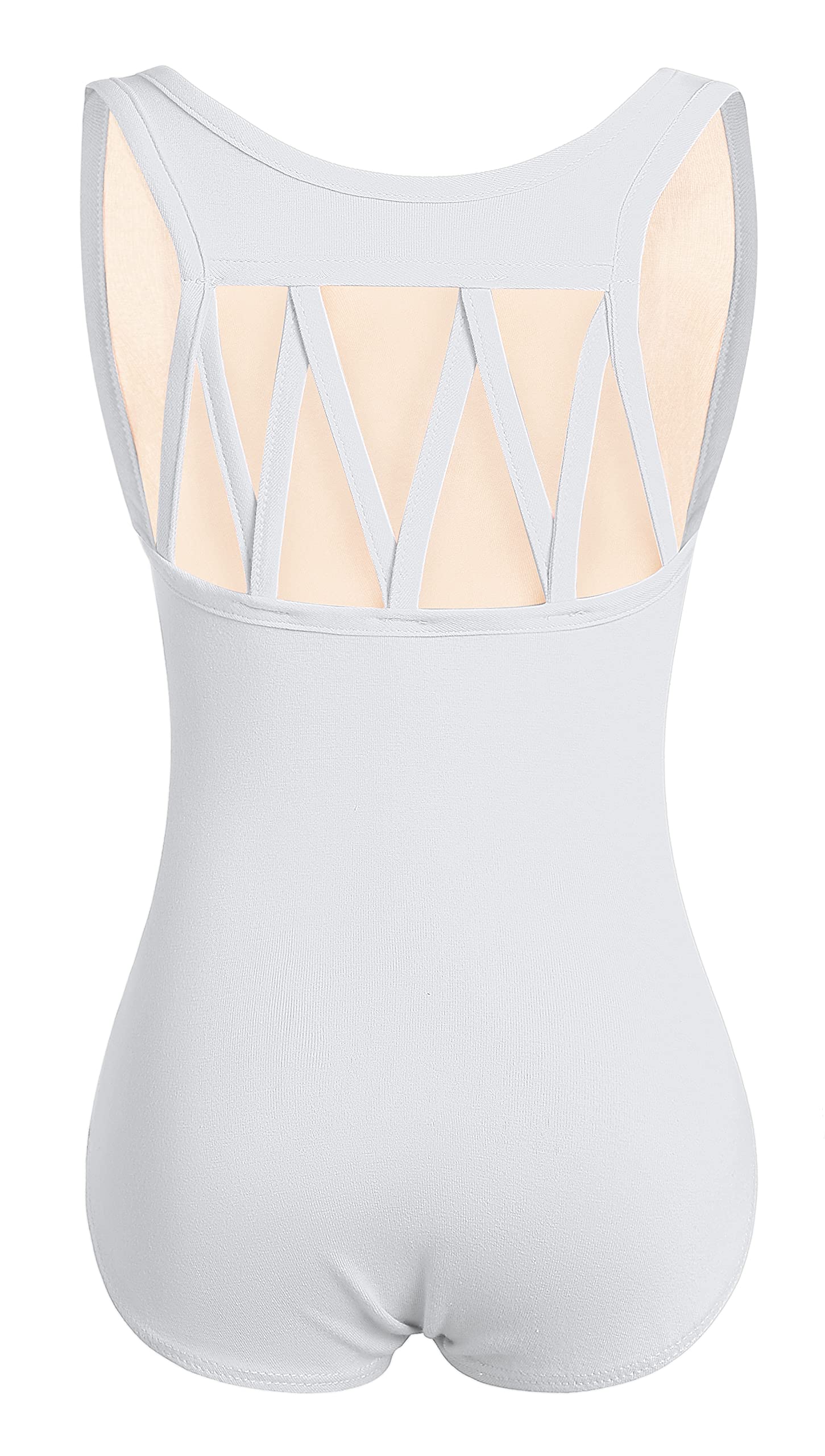 DANSHOW Girls' Tank Dance Leotards with Back M Straps - Comfortable Ballet & Jazz Practice Wear for Kids Dance Classes & Performances