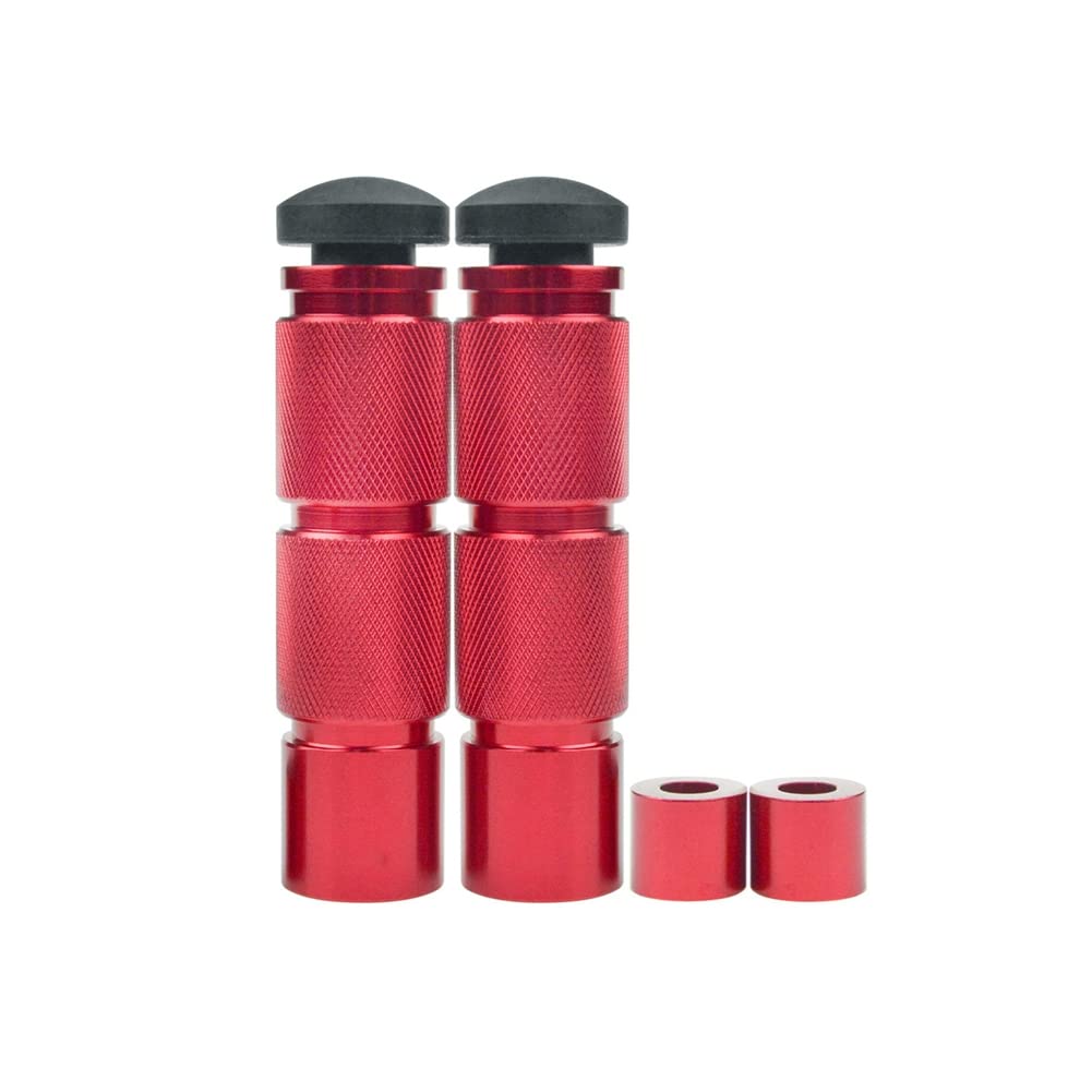 1 Pair Universal M8 Motorcycle Foot Pegs - Aluminum Alloy Non-Slip Footrest Pedals for Motorcycles, Dirt Bikes, Scooters & ATVs (Red) - Perfect for Off-Road Adventures & Daily Commuting