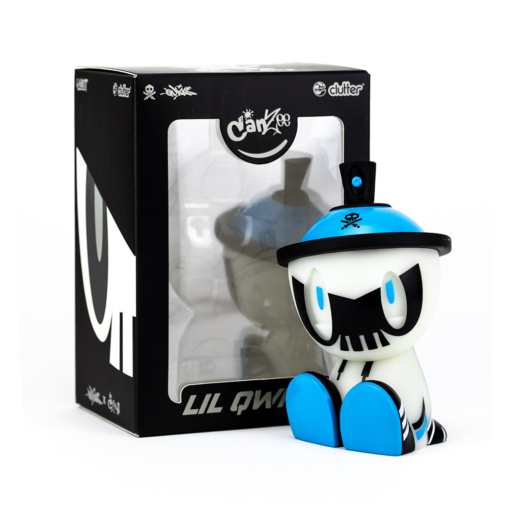 Ghost Mode GID Lil Qwiky Canbot by Quiccs x Czee13 - Glow in The Dark Collectible Toy Figure - Perfect for Art Collectors, Urban Vinyl Enthusiasts & Home Decor