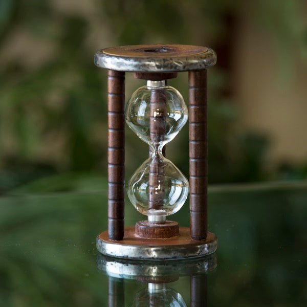 Vintage Wooden Tea Break Hourglass Urn - Perfect for Home Decor, Office Desk, and Meditation Spaces