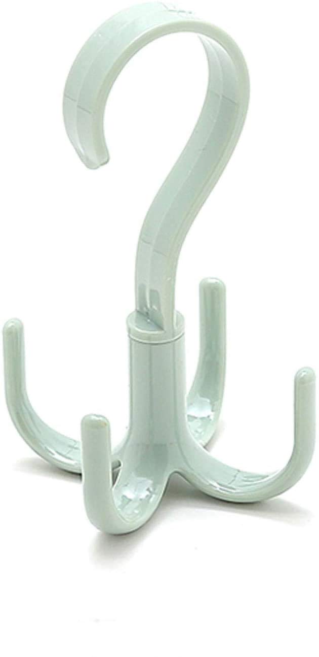 2 Pack Scarf Organizers & Rotating Headband Hangers - 4 Hook Space Saving Closet Organizer for Scarves, Handbags, Hats (Nordic Green) | Perfect for Bedroom, Closet & Dorm Organization