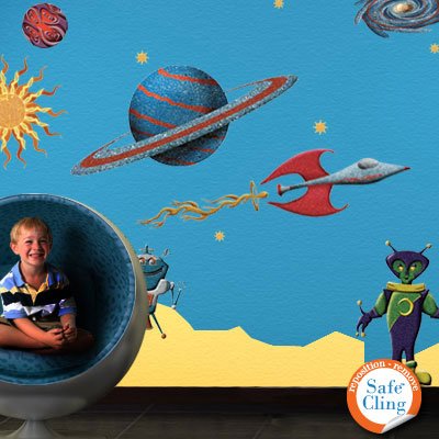 My Wonderful Walls Personalized Space Theme Wall Sticker - Peel & Stick Removable Decal for Kids Room, Nursery, Playroom & Bedroom Decor