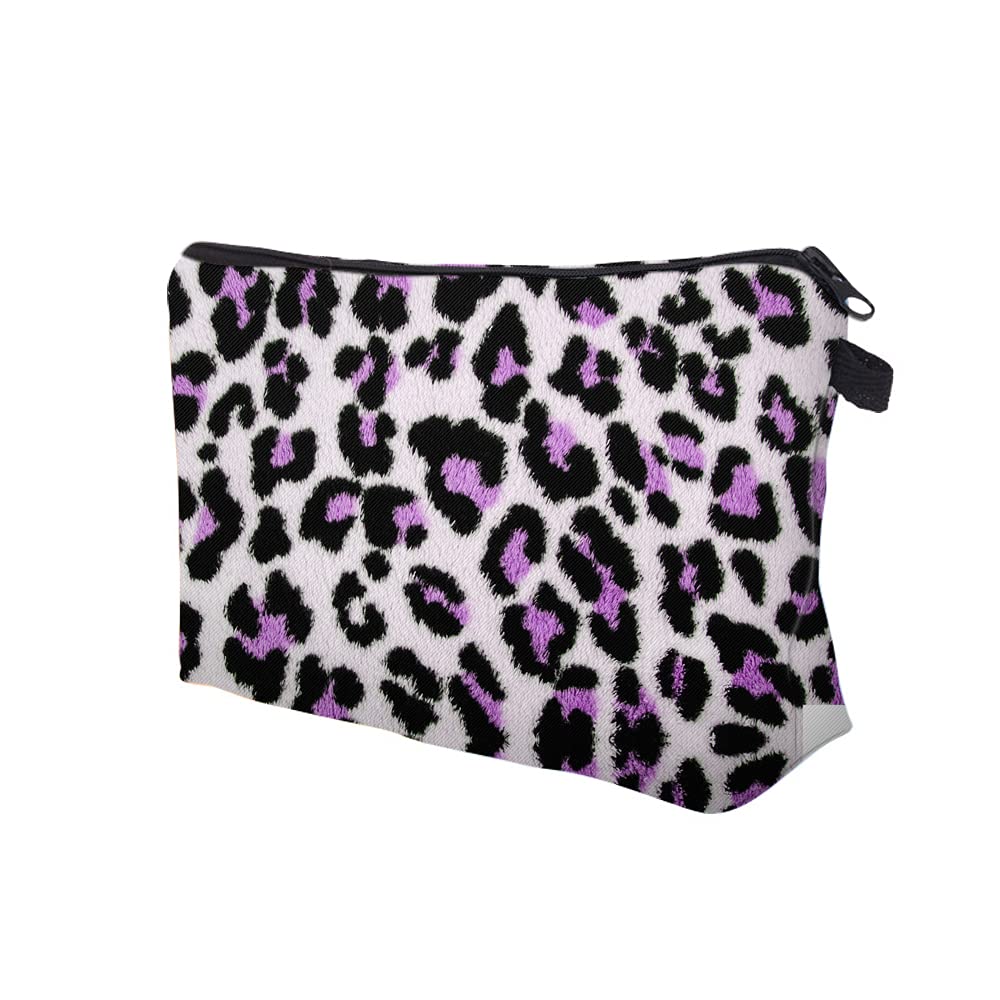 ASCHAR Adorable Waterproof Makeup Bag for Women - Large Roomy Cosmetic Organizer, Travel Toiletry Bag with Leopard Print - Perfect for Travel, Gym, and Daily Essentials Storage