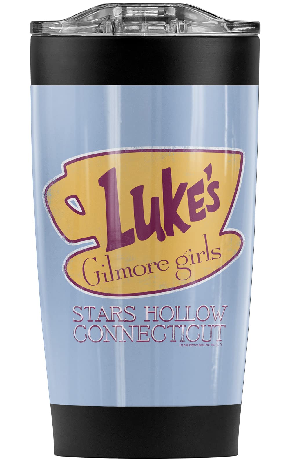 Gilmore Girls Luke's Diner Logo 20oz Stainless Steel Travel Mug - Vacuum Insulated Coffee Tumbler with Leakproof Sliding Lid | Keeps Hot & Cold Beverages Perfect Temperature | Ideal for Coffee Lovers, Office Commute & Road Trips
