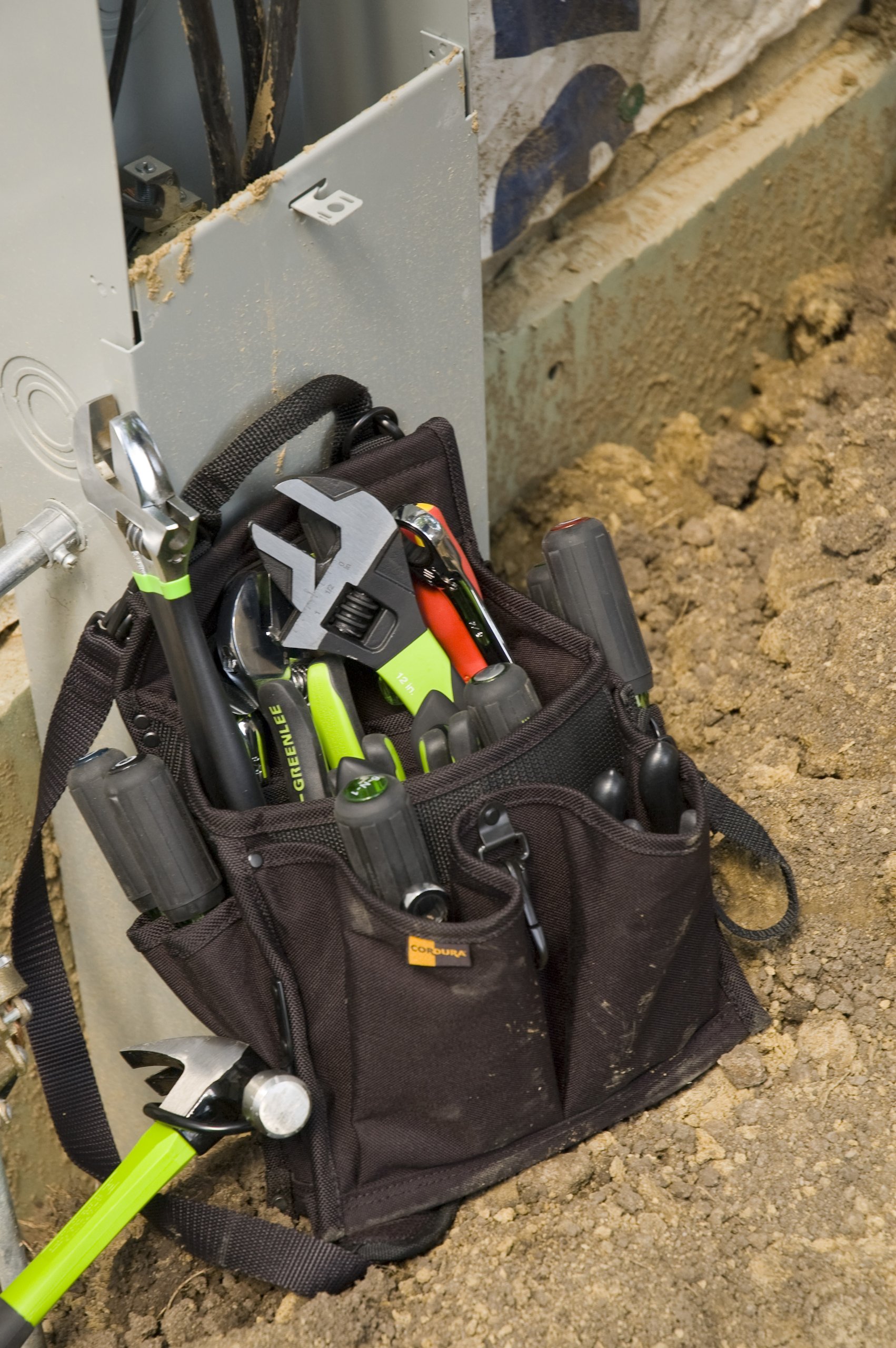 Greenlee 0158-15 Heavy Duty Cordura Tool Bag & Caddy - Durable Storage for Electricians, Contractors & DIY Projects - Perfect for Organizing Power Tools & Equipment On Job Sites