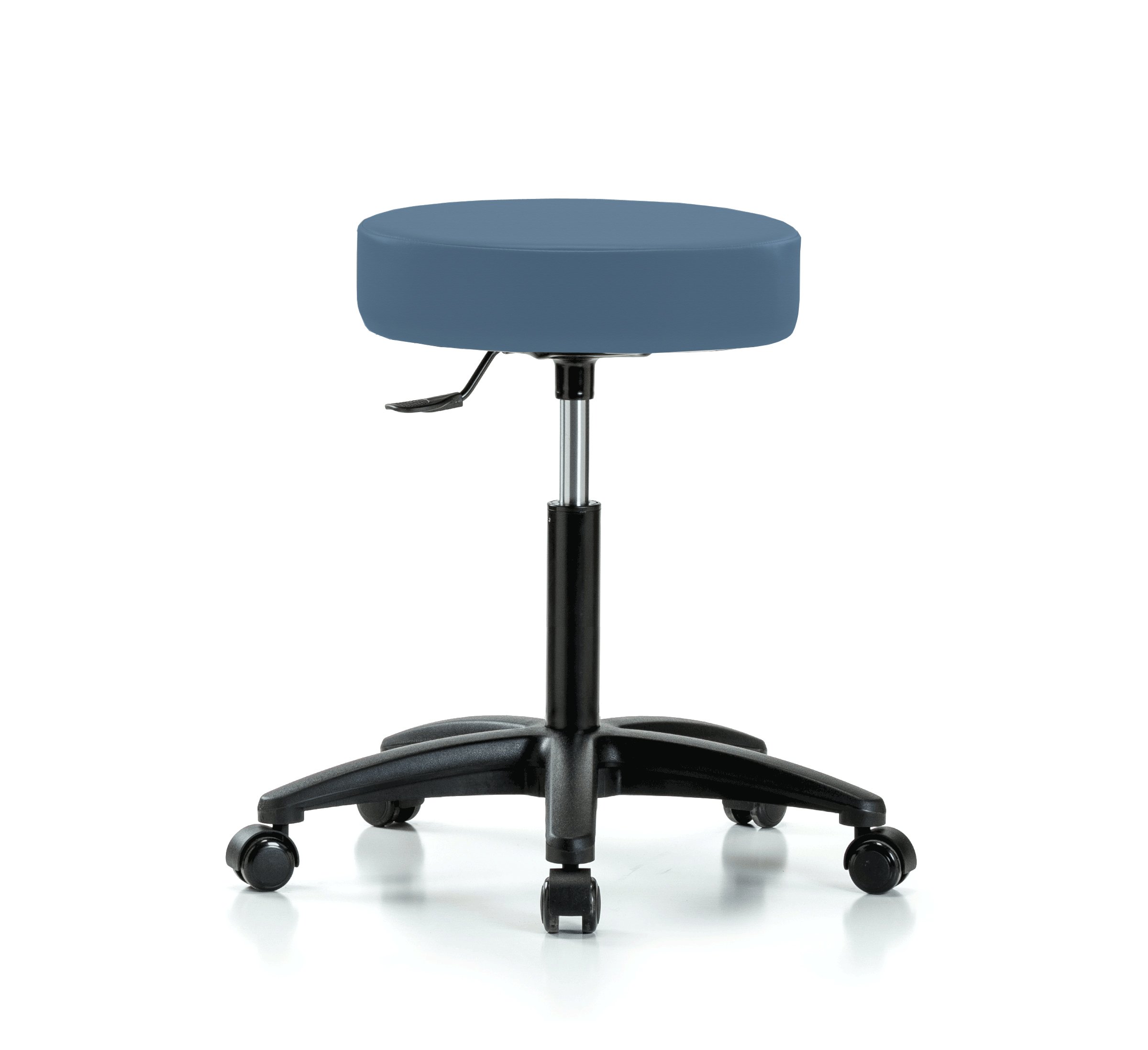 Adjustable Swivel Stool with Rolling Perch Seat - Ergonomic Height Adjustable Stool for Workbench, Kitchen Island & Office - Newport Fabric Upholstery - Perfect for Hardwood & Tile Floors