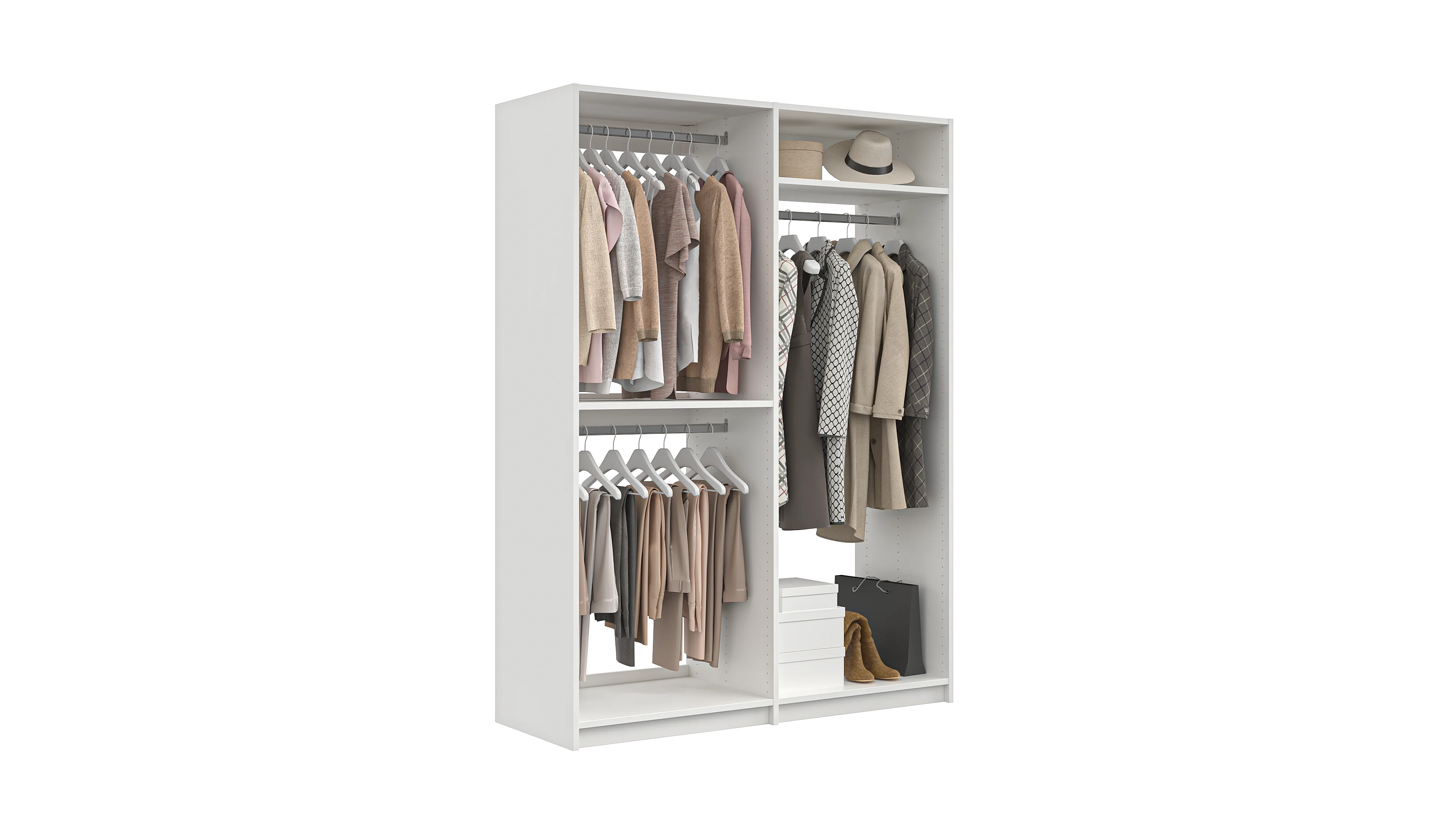 Milano Wardrobe Kit Hanging - Premium Closet Organizer with Hooks for Clothes, Shoes & Accessories - Perfect for Bedroom, Closet & Dorm Organization
