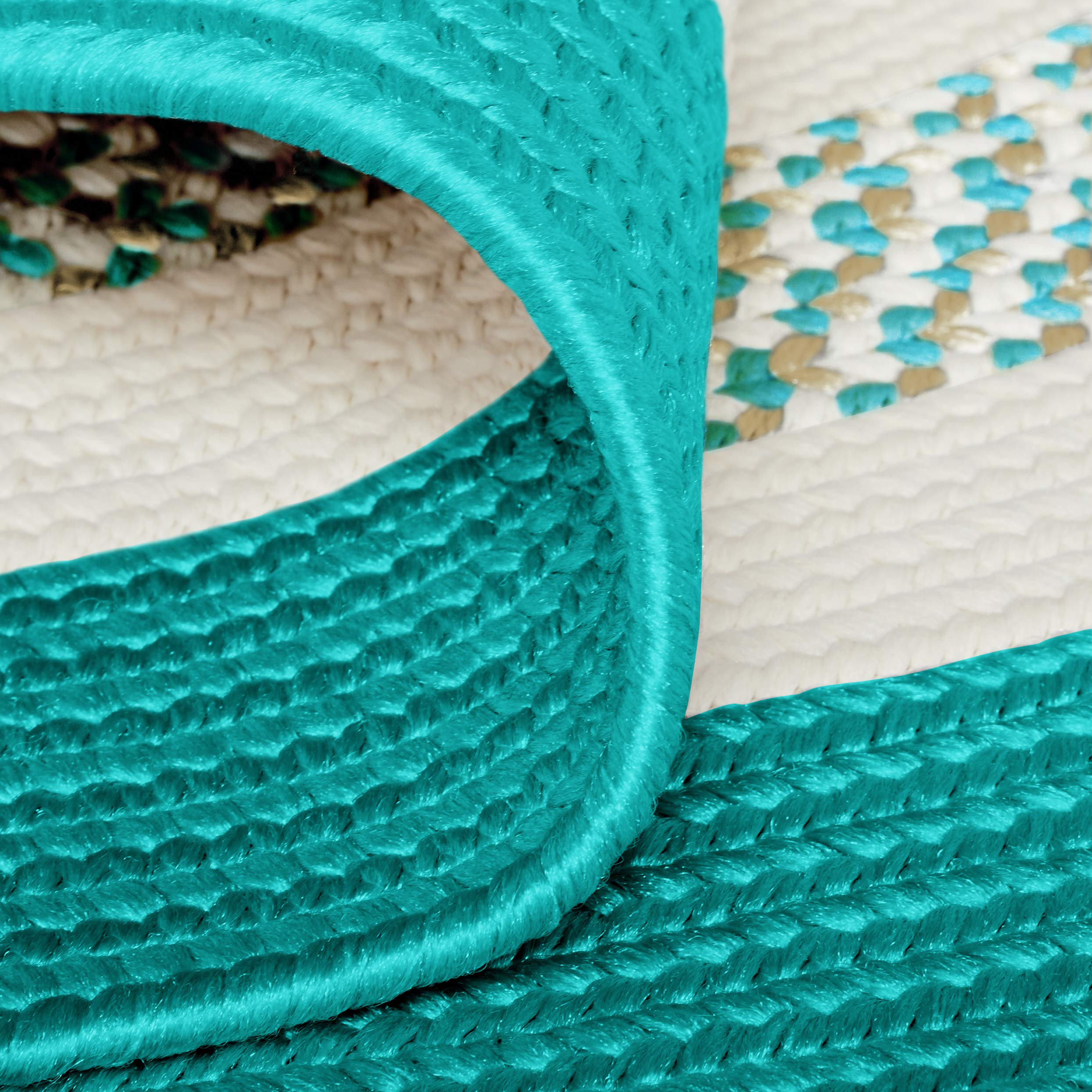 Premium 6' x 6' Round Teal Green Crescent Rugs - Soft Non-Slip Area Rug for Living Room, Bedroom, Nursery & Home Decor